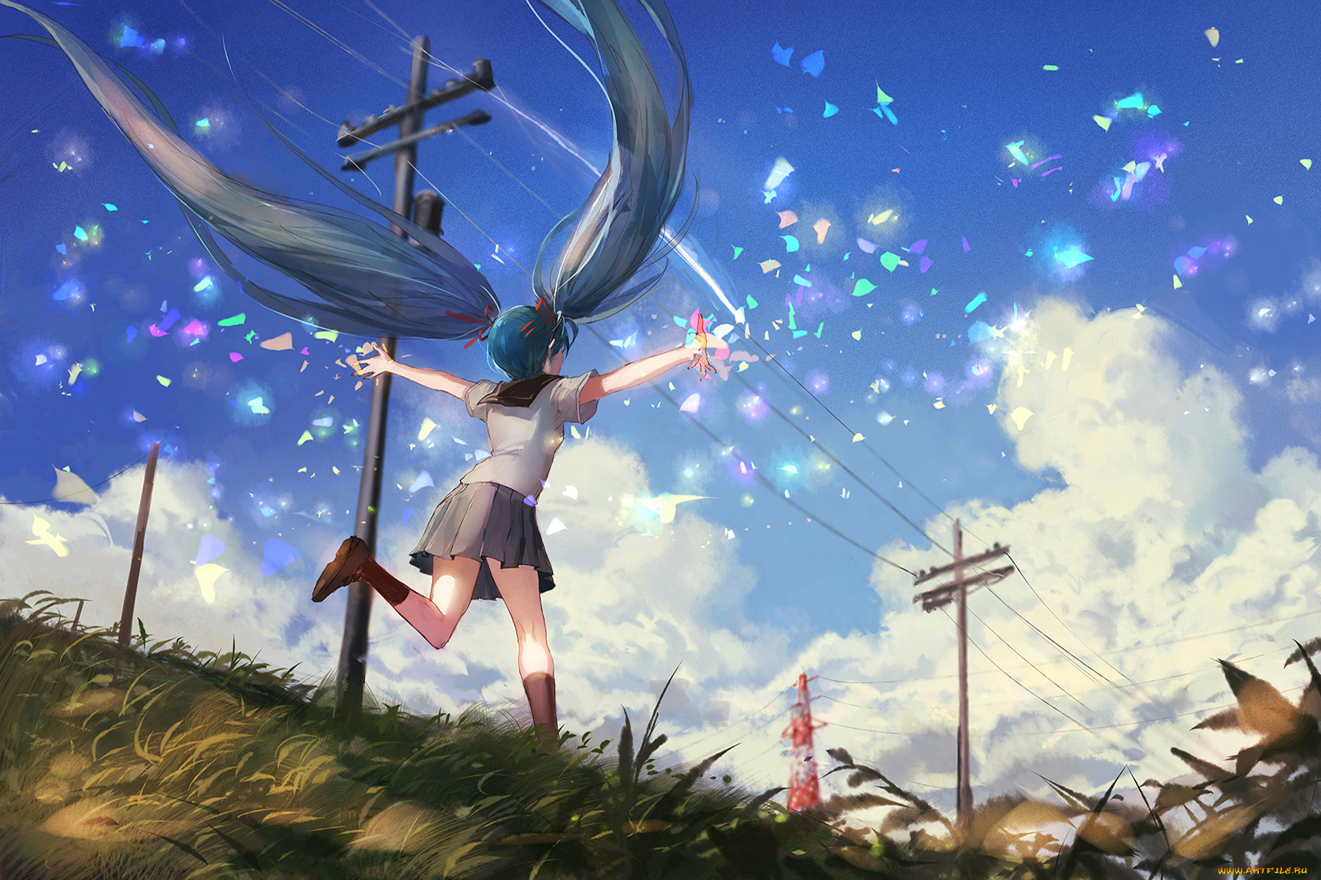 аниме, vocaloid, hatsune, miku