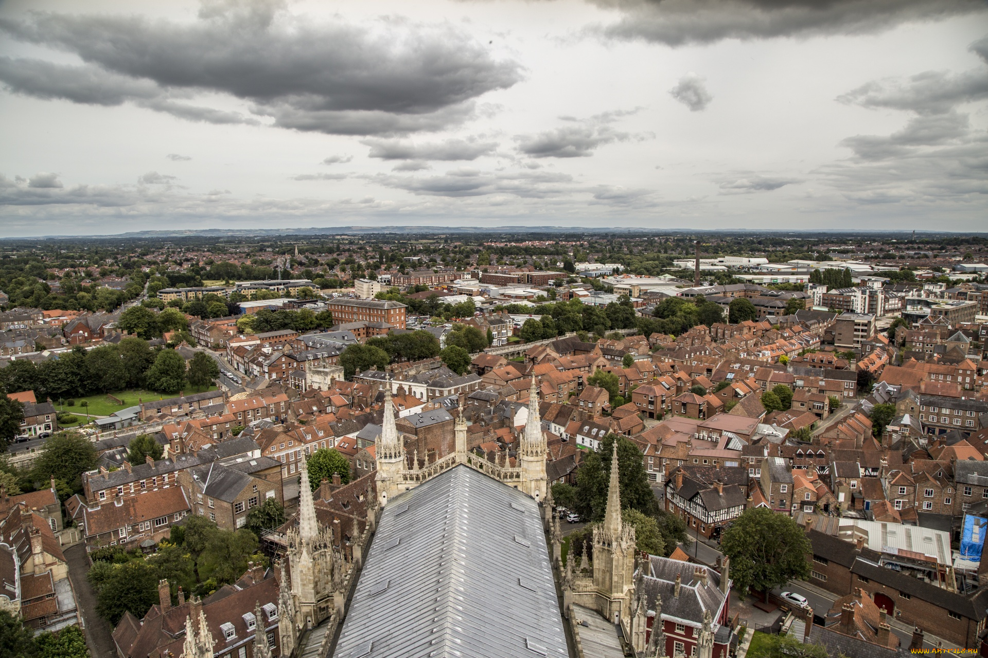 york, minster, , england, города, -, панорамы, england, york, minster