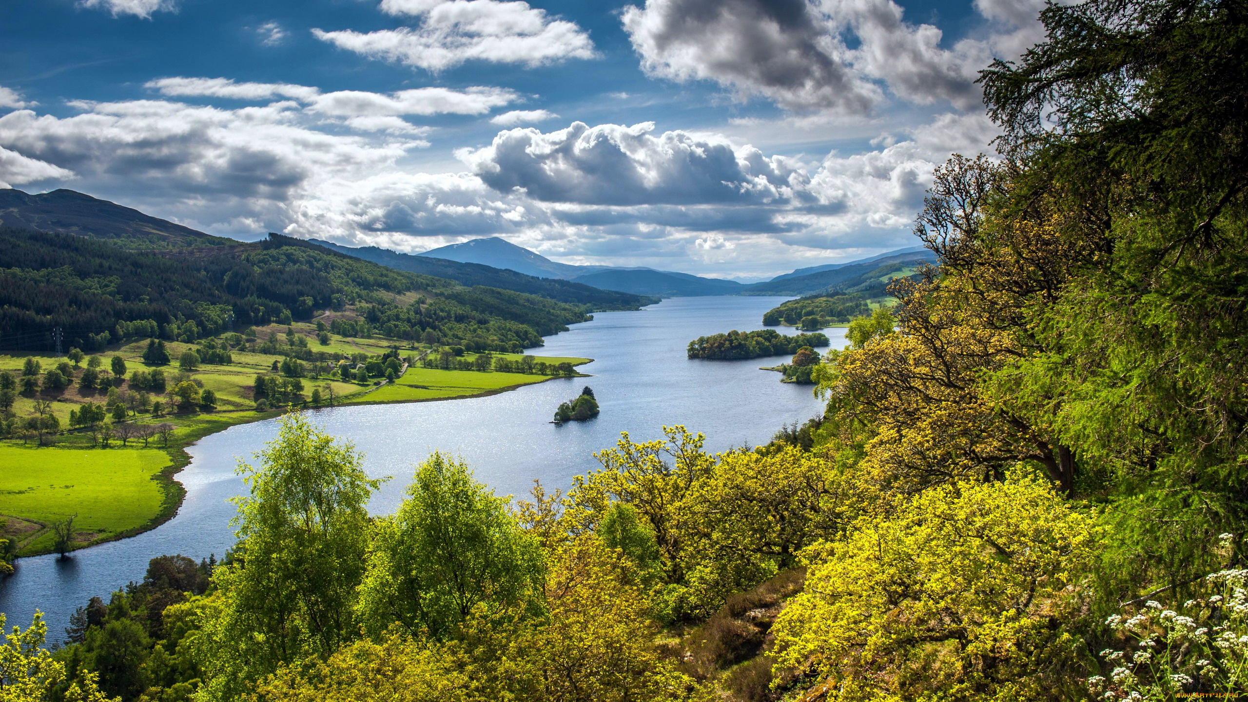 loch, tummel, scotland, природа, реки, озера, панорама