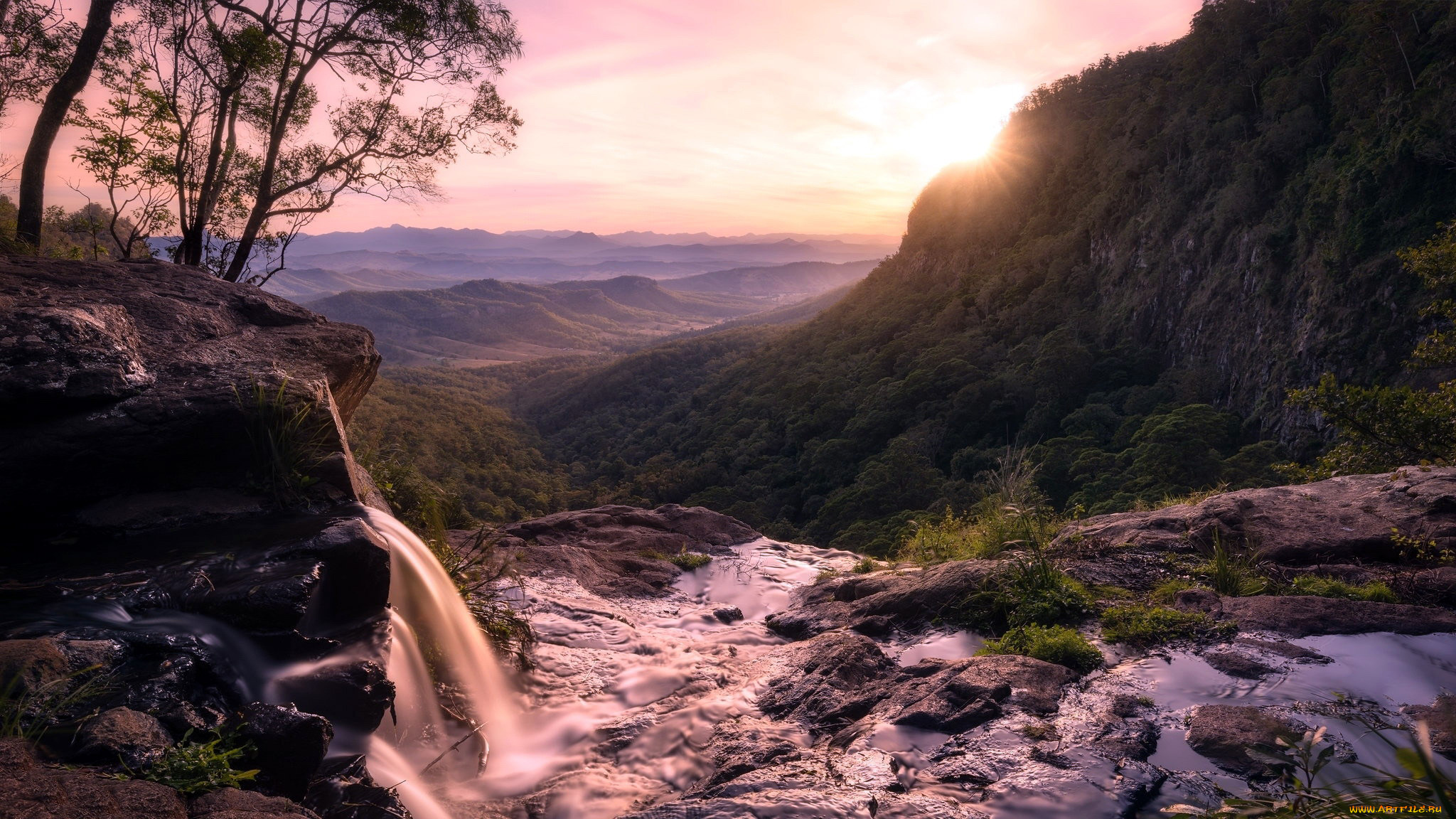 morans, falls, australia, природа, водопады, morans, falls