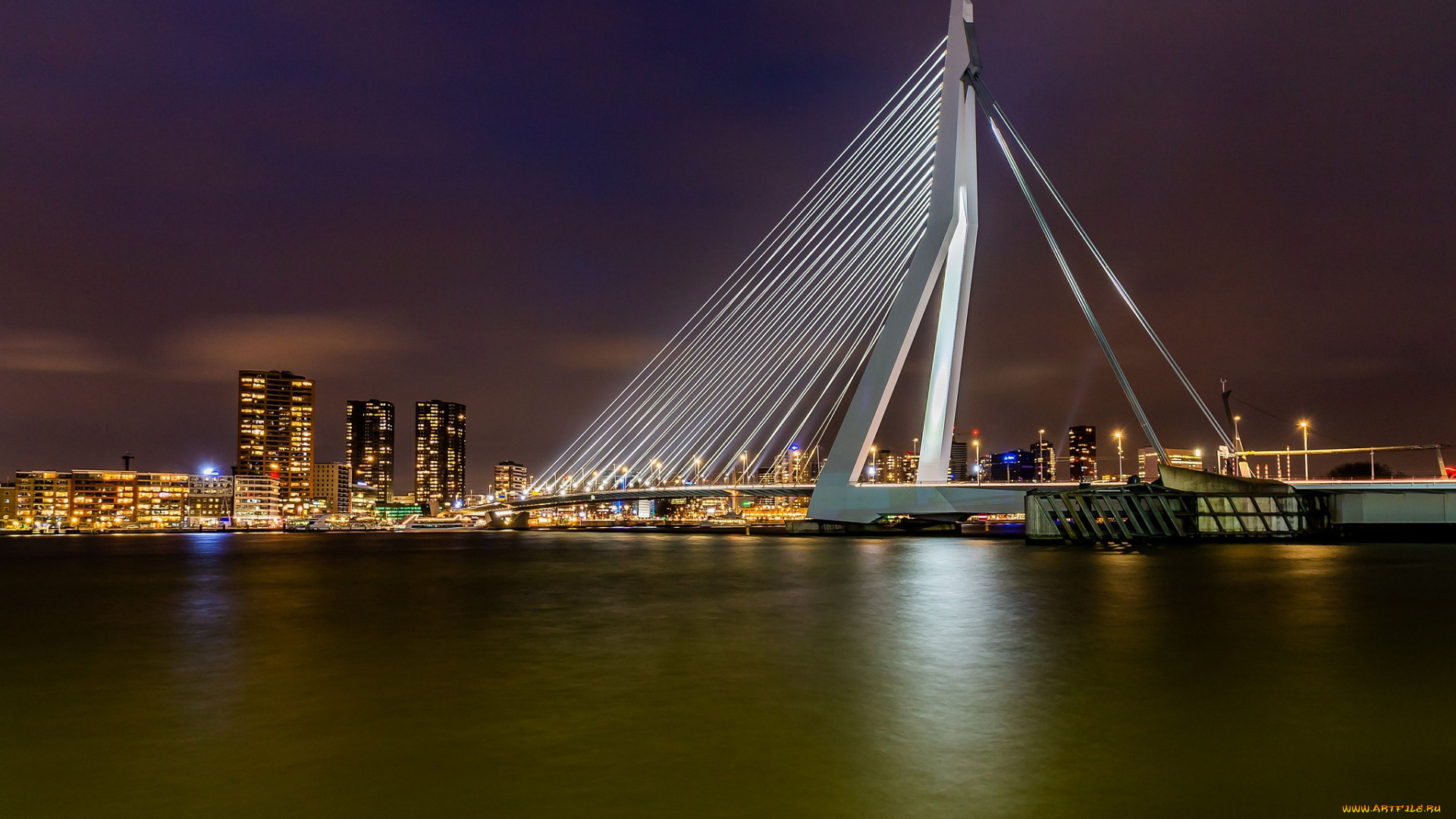 rotterdam, netherlands, города, -, мосты