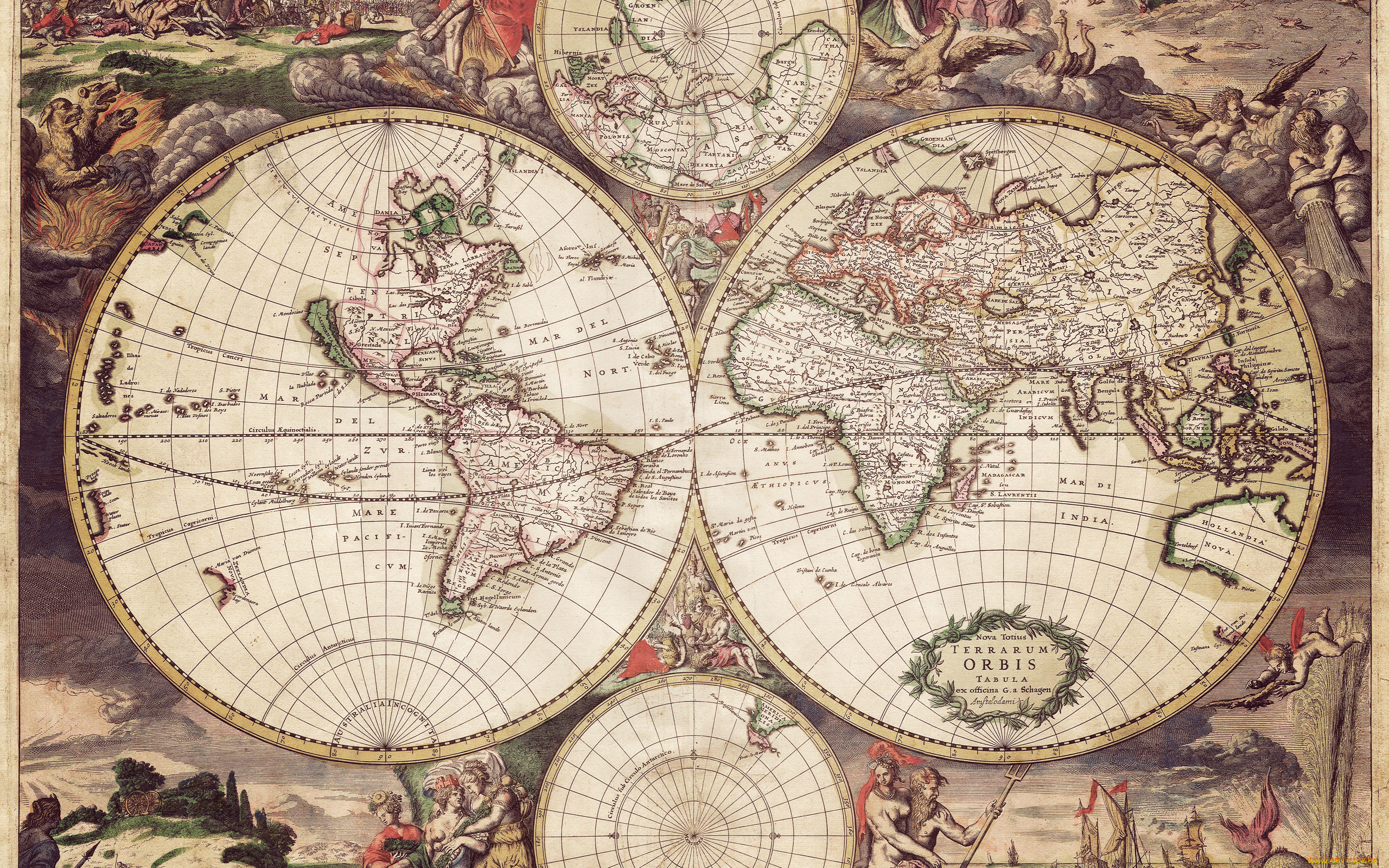 Мир в конце 18 века. Старинные географические карты. Старая карта.