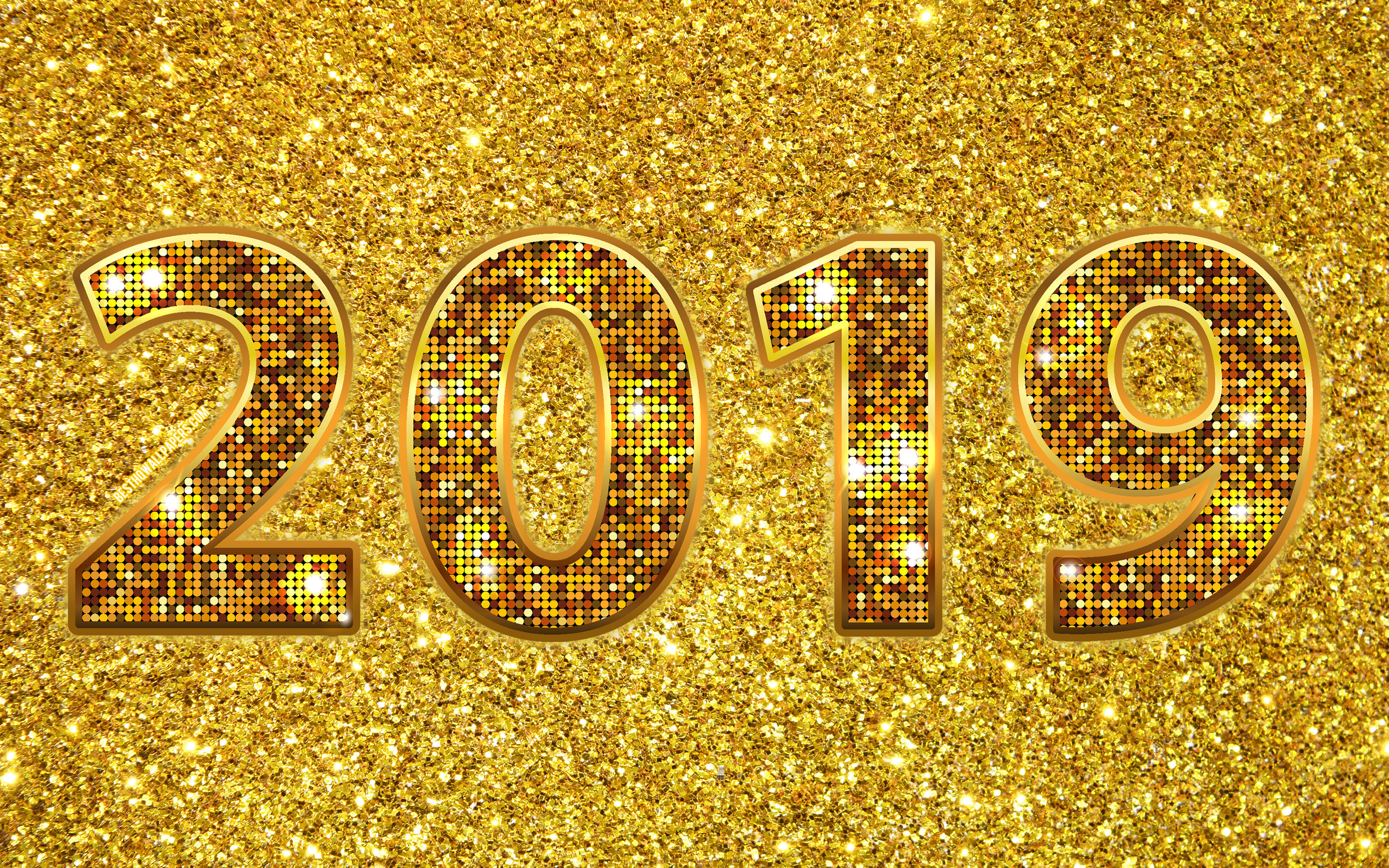 праздничные, -, разное, , новый, год, концепции, блеск, 2019, год, креативный, золотые, цифры, c, новым, годом, праздники, золотой, фон