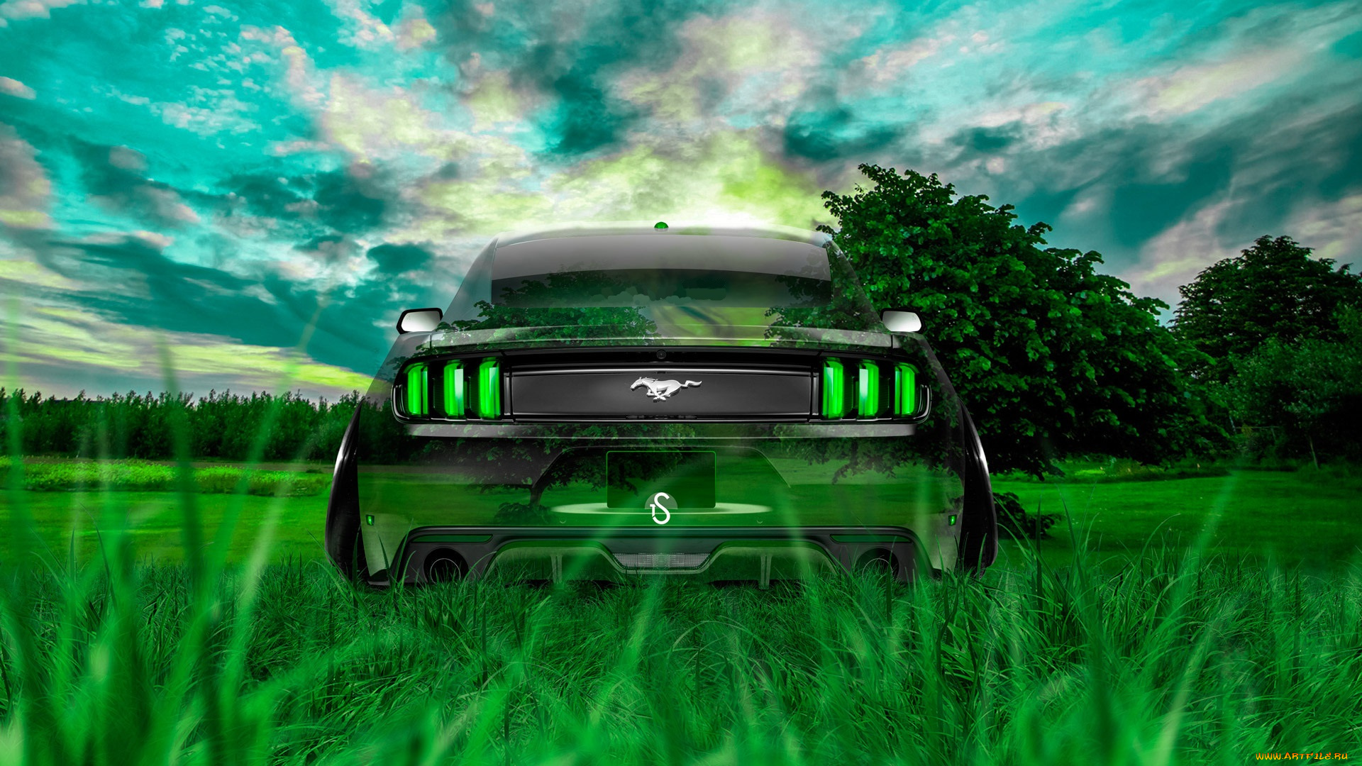 Машина фон для гачи. Форд Мустанг зеленый. Зеленый автомобиль. Машина на природе. Автомобиль на фоне природы.