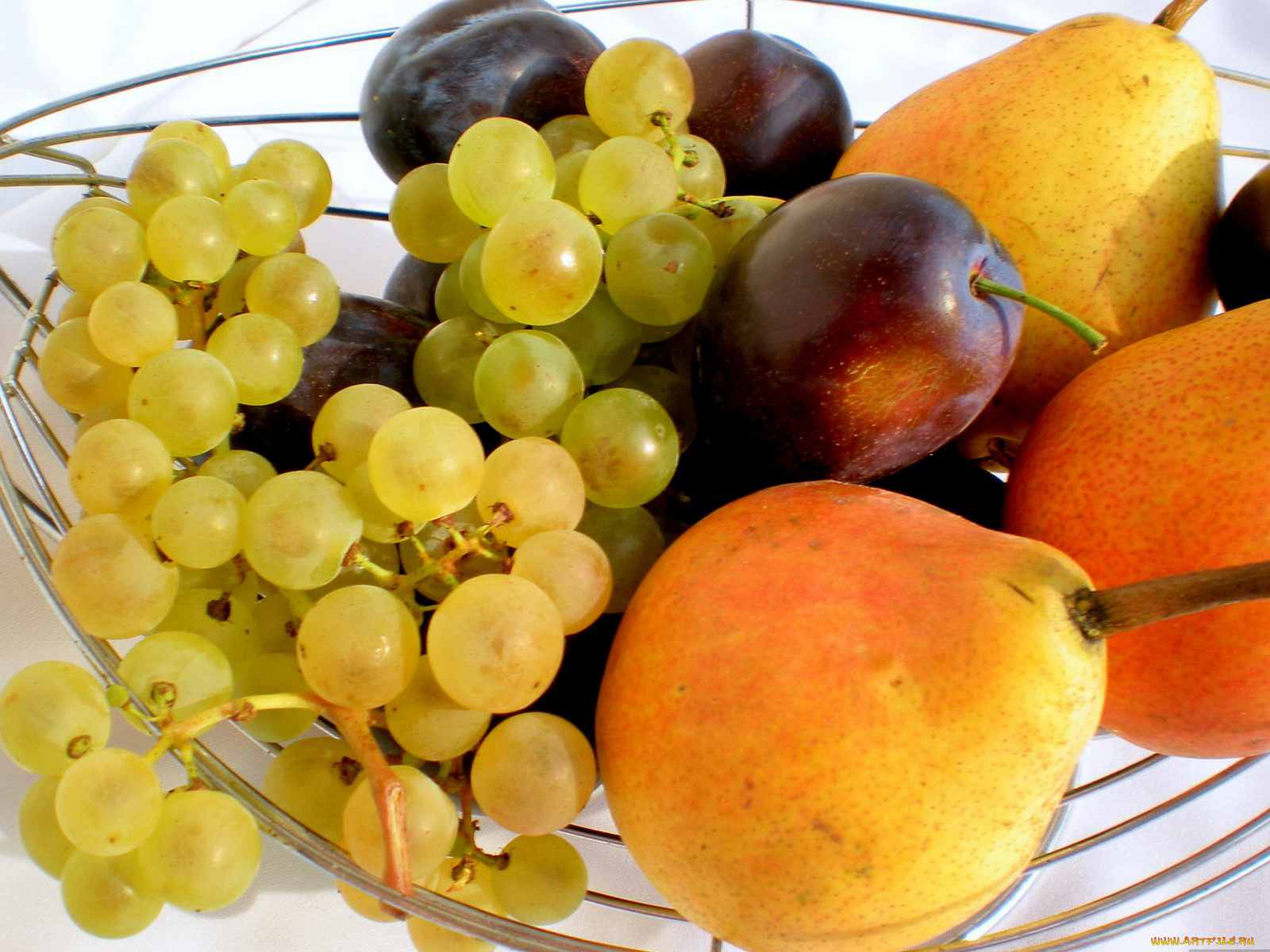 еда, фрукты, ягоды, виноград, груши, сливы