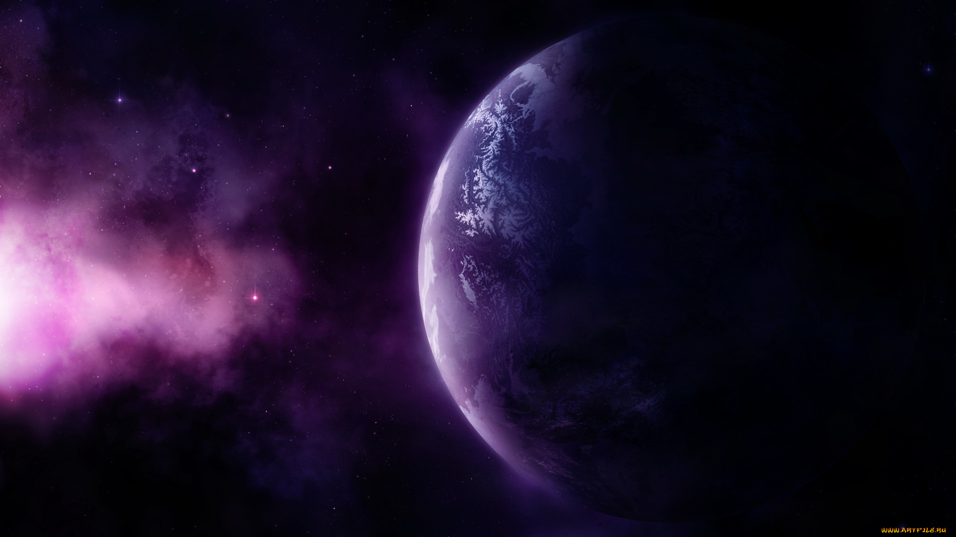 Фонк планета. Фиолетовый космос. Фон для рабочего стола космос. Космос планеты.
