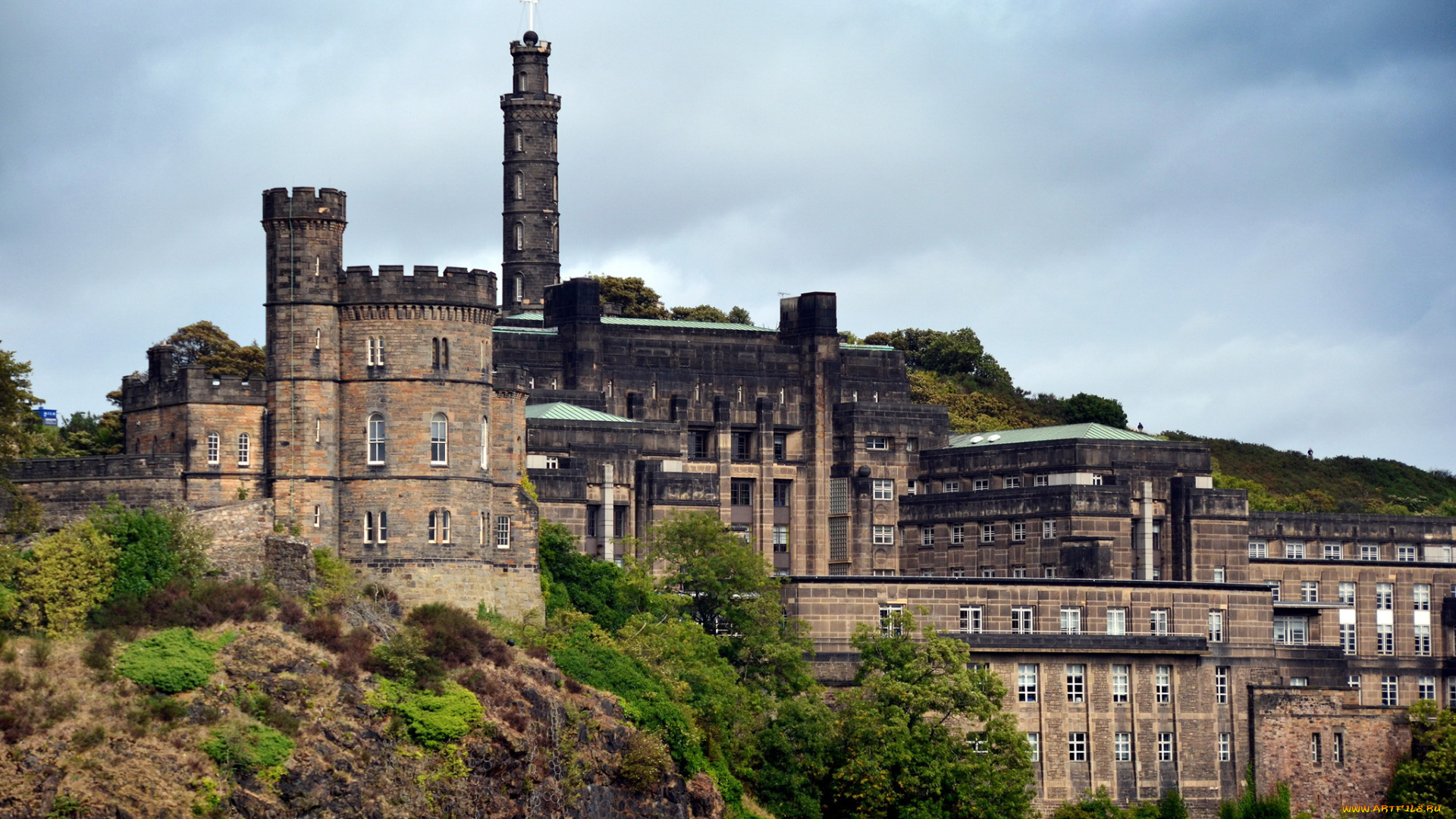 calton, hill, edinburgh, scotland, города, эдинбург, шотландия, дворец