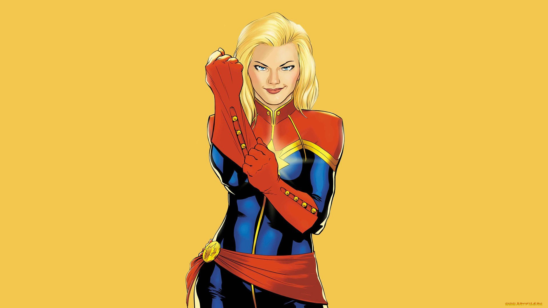 рисованное, комиксы, фон, взгляд, костюм, блондинка, ms, marvel, comics