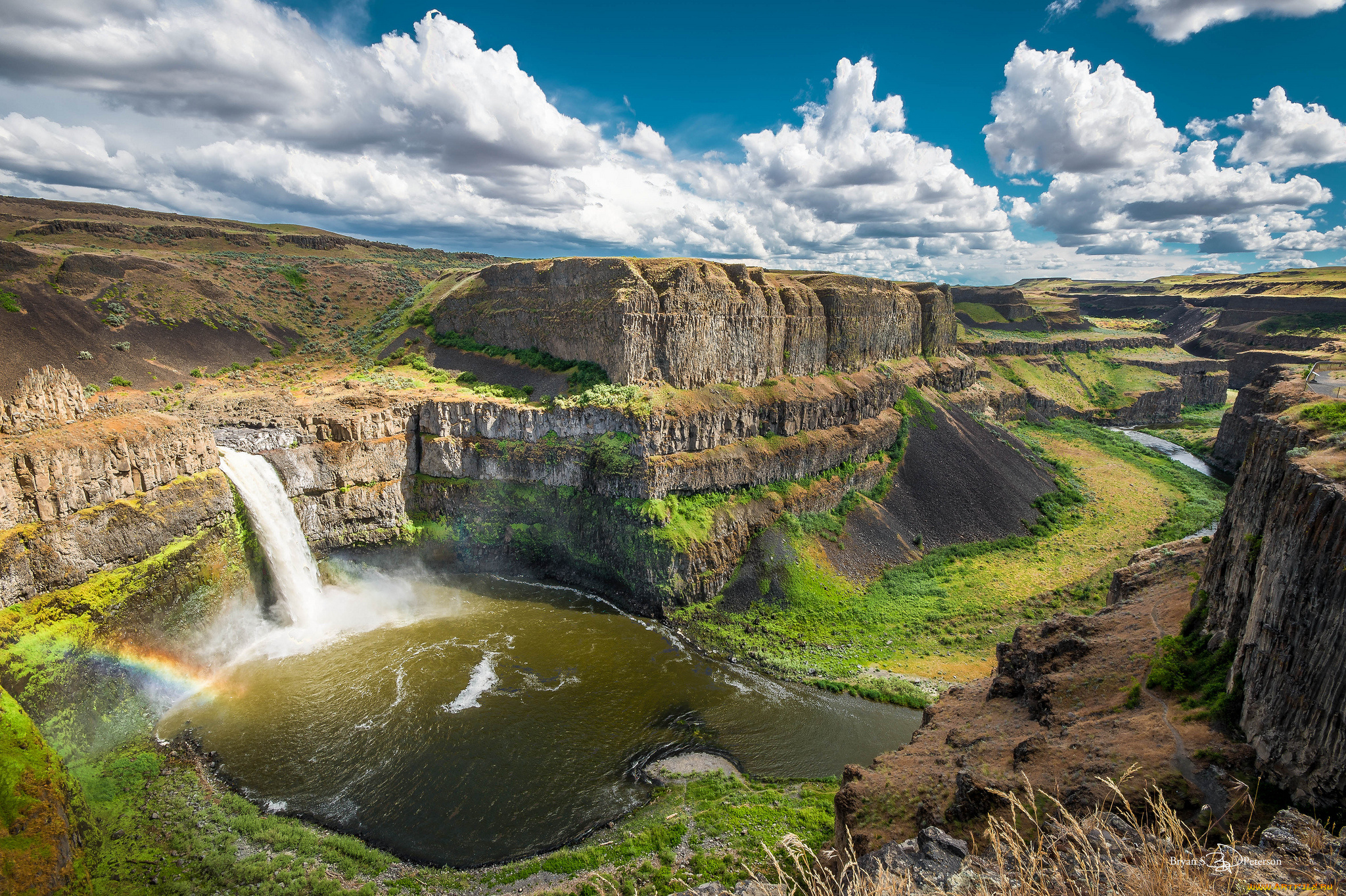 природа, водопады, водопад, река, каньон