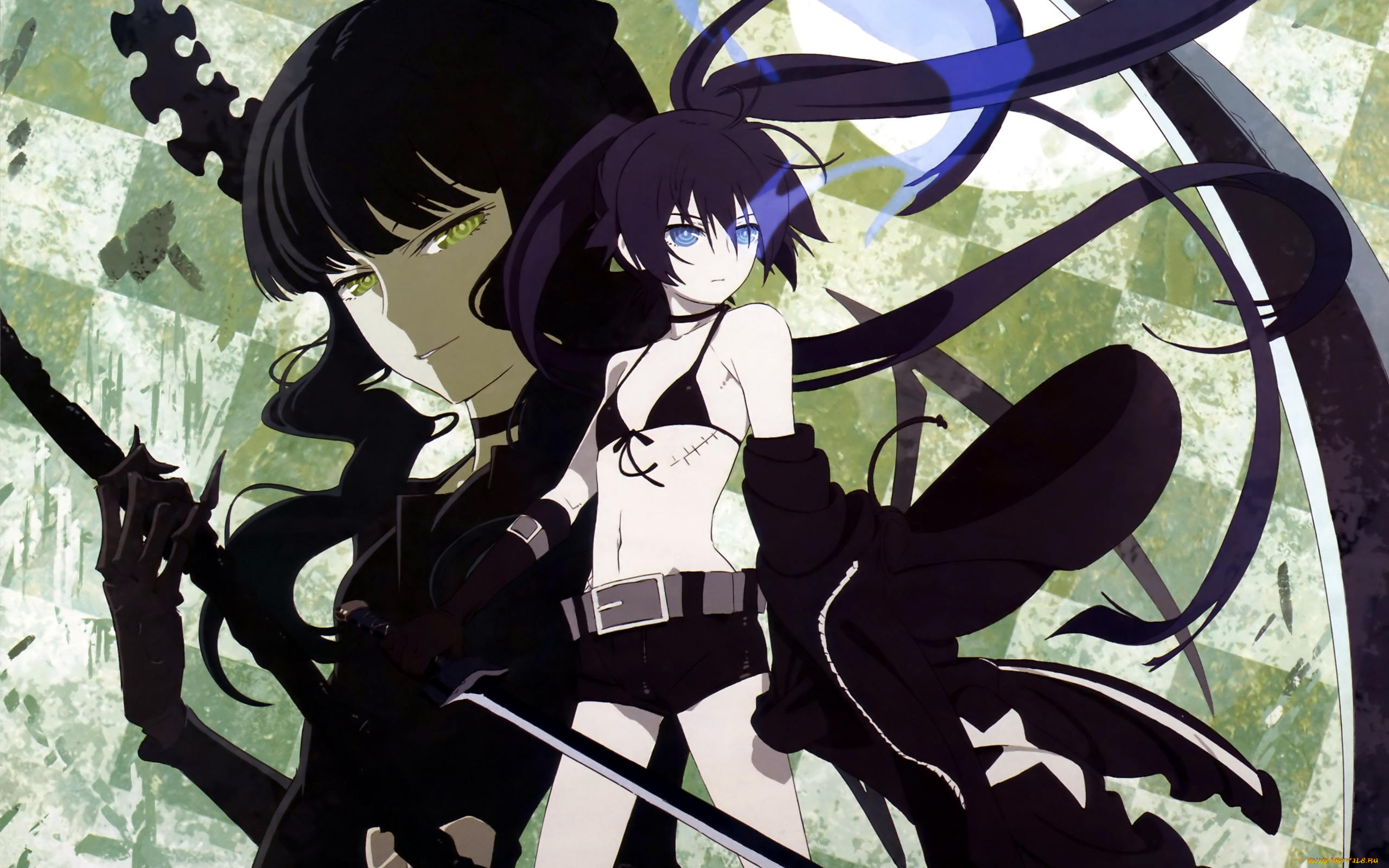 аниме, black, rock, shooter, kuroi, mato, девушка, оружие, арт, takanashi, yomi, black, rock, shooter