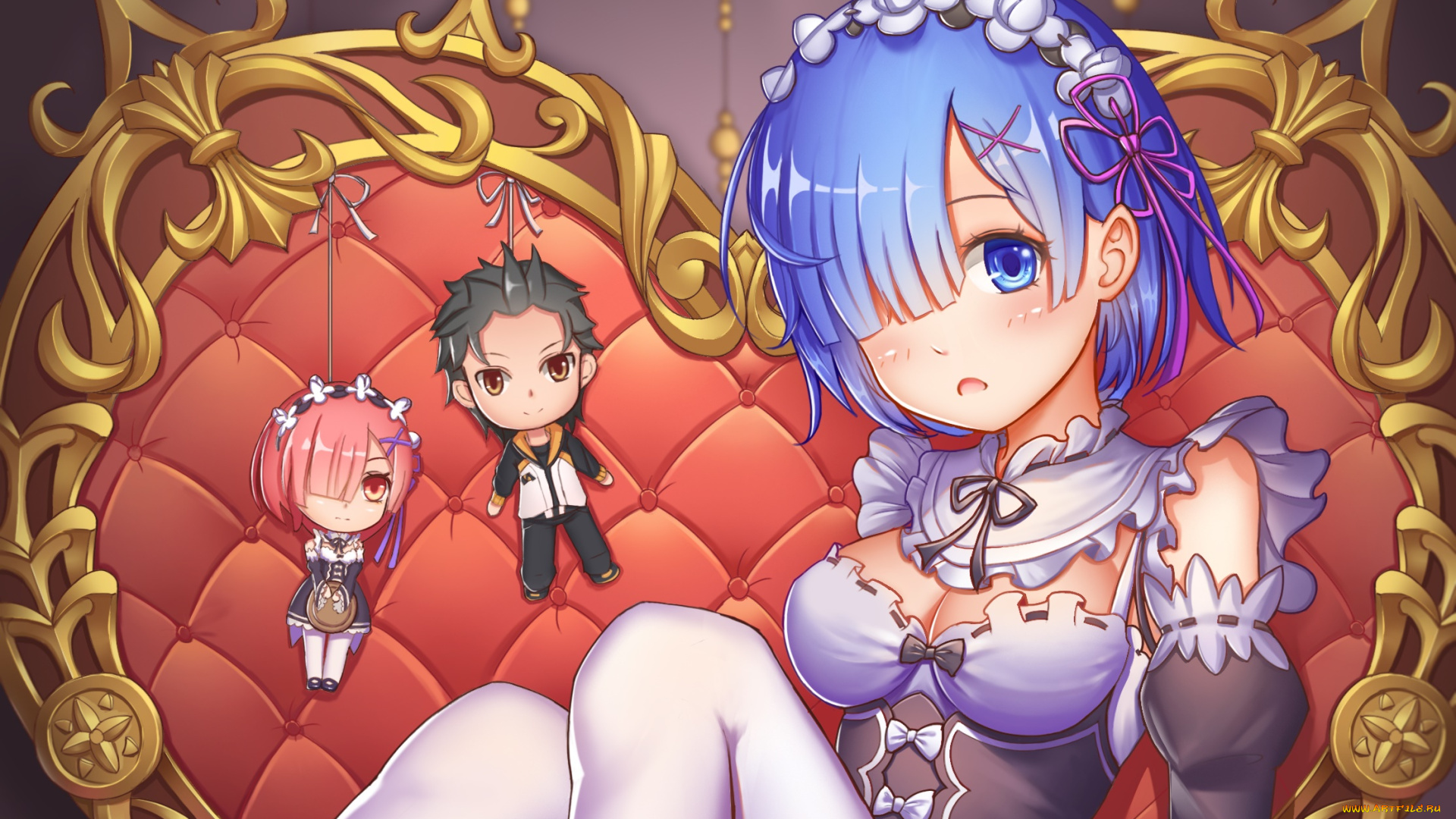 аниме, re, , zero, kara, hajimeru, isekai, seikatsu, фон, взгляд, девушка