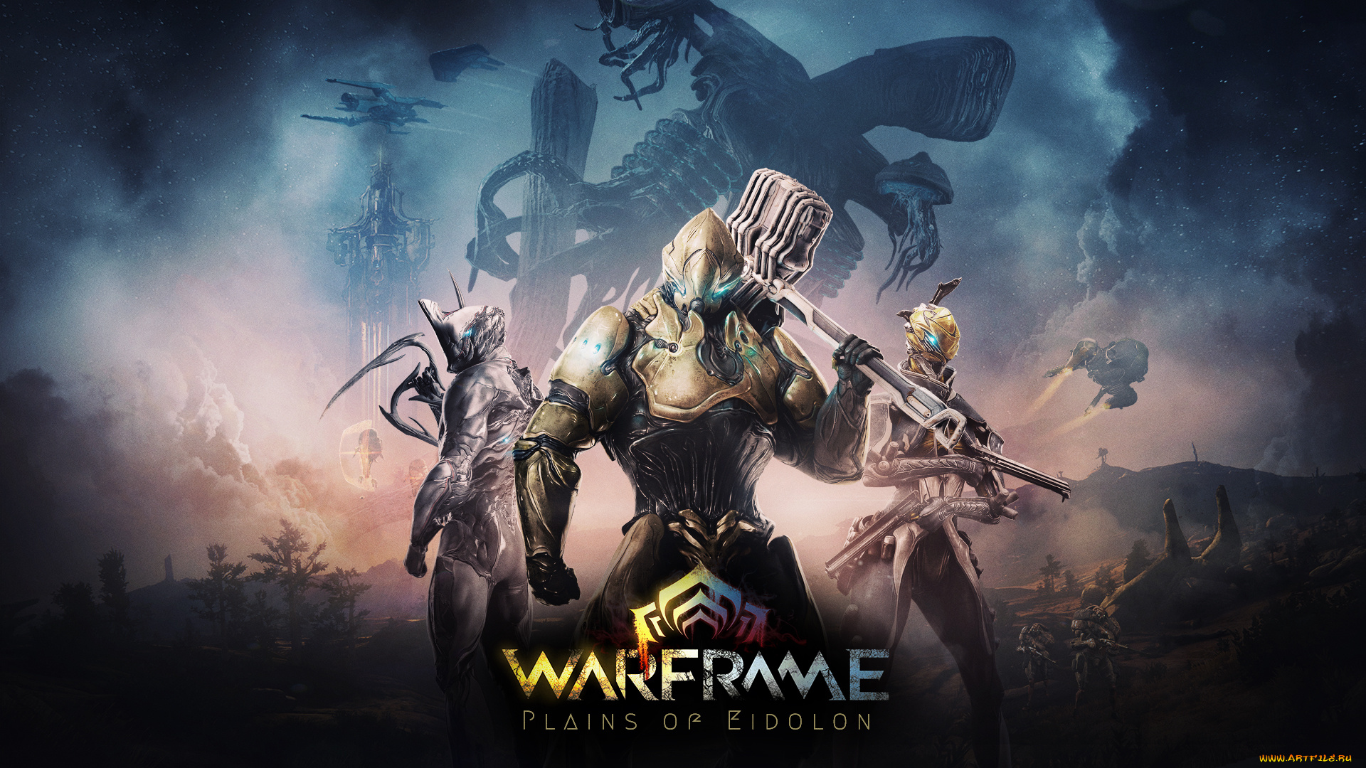 видео, игры, warframe, , plains, of, eidolon, plains, of, eidolon