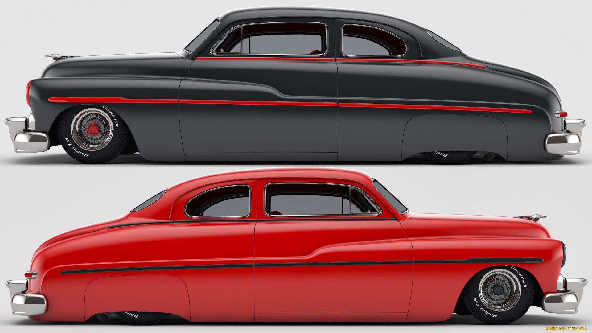 автомобили, 3д, 1950, mercury, coupe