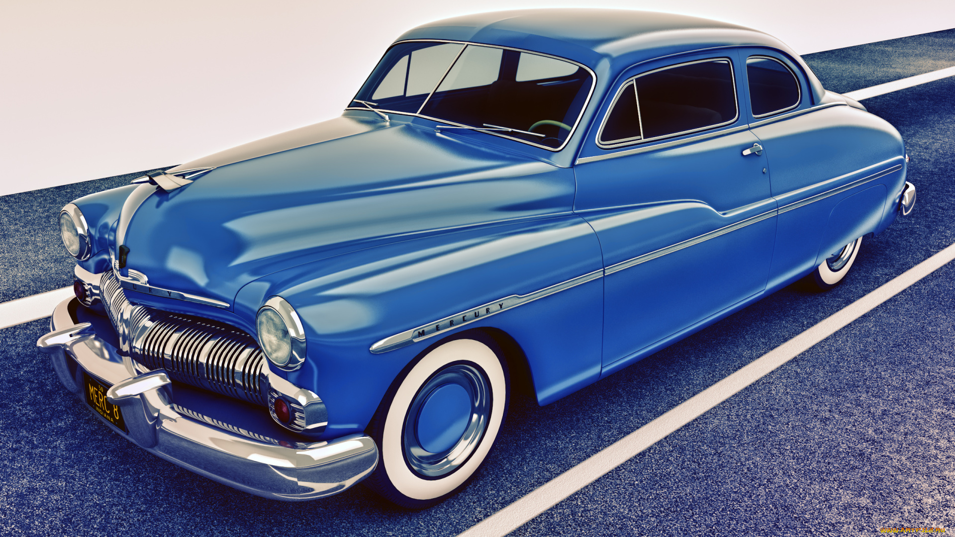 автомобили, 3д, 1950, mercury, coupe