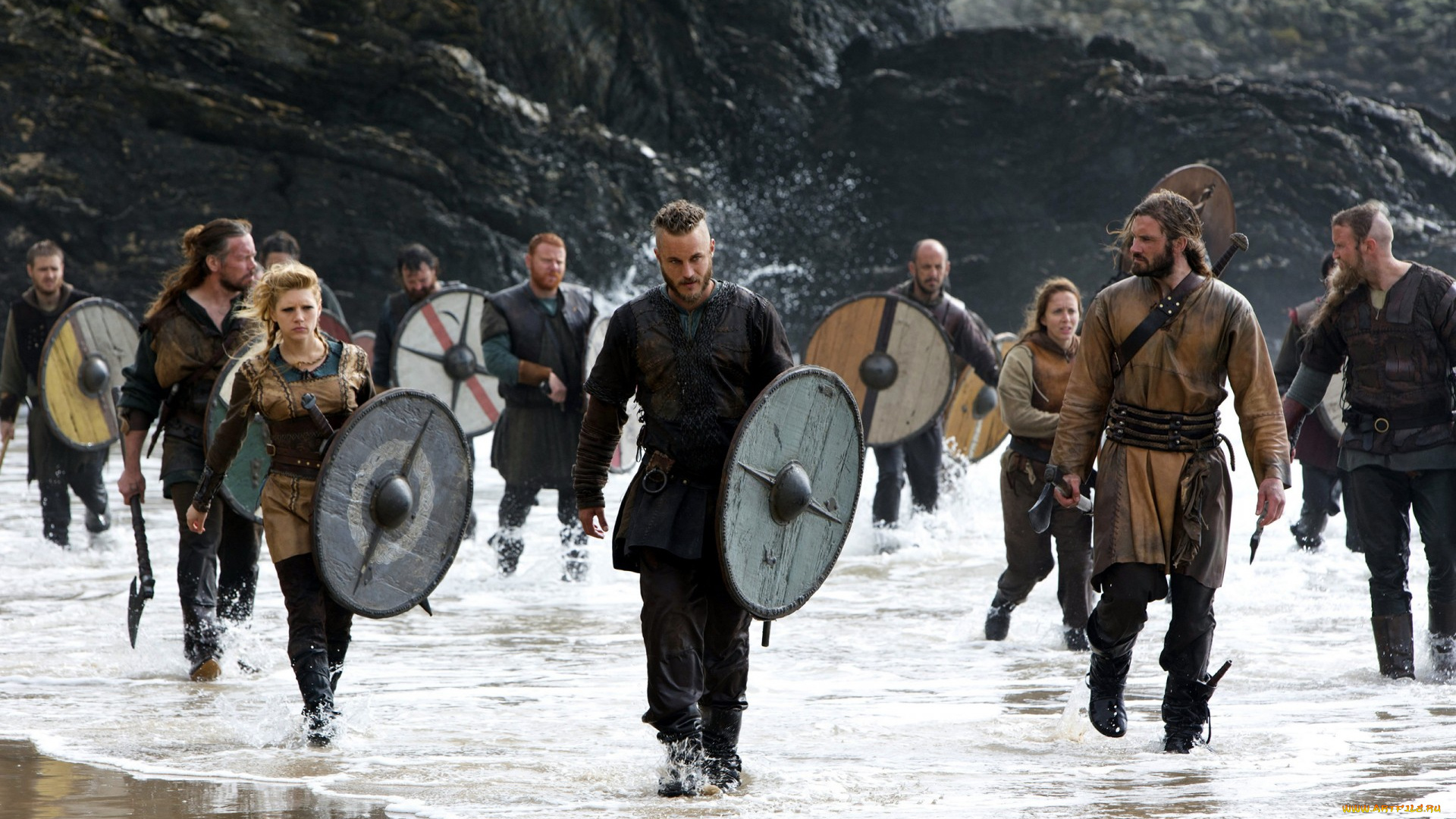 кино, фильмы, vikings, , 2013, , сериал, викинги, щиты, топоры, море
