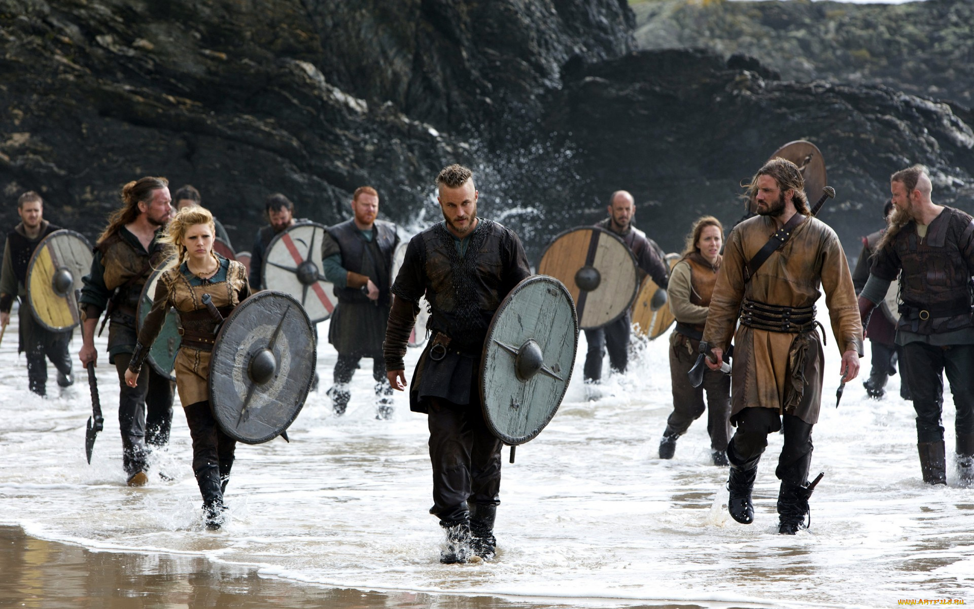 кино, фильмы, vikings, , 2013, , сериал, викинги, щиты, топоры, море