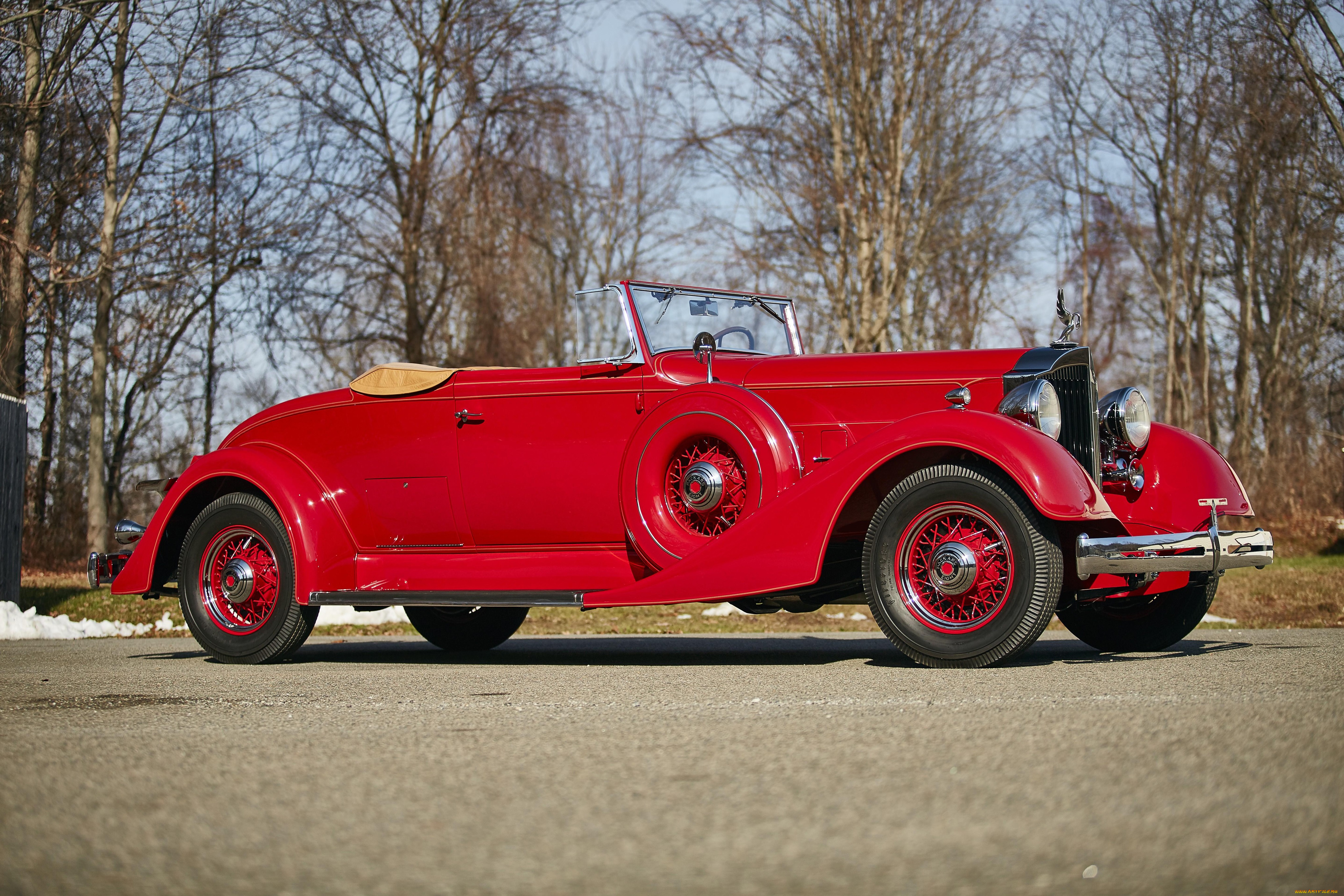 автомобили, классика, 1934, г, красный, roadster, 1101-719, coupe, eight, packard