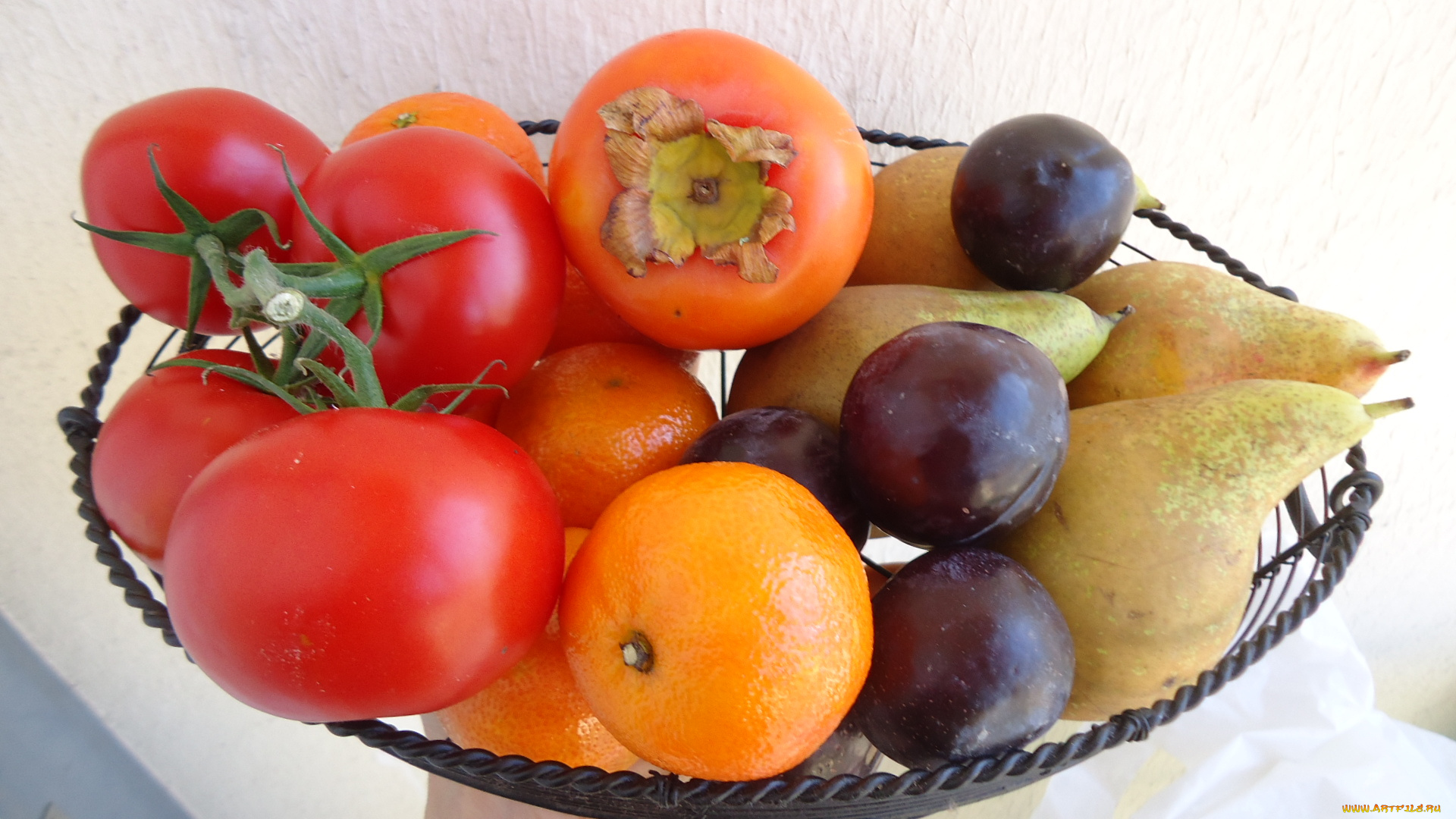 еда, фрукты, и, овощи, вместе, плоды