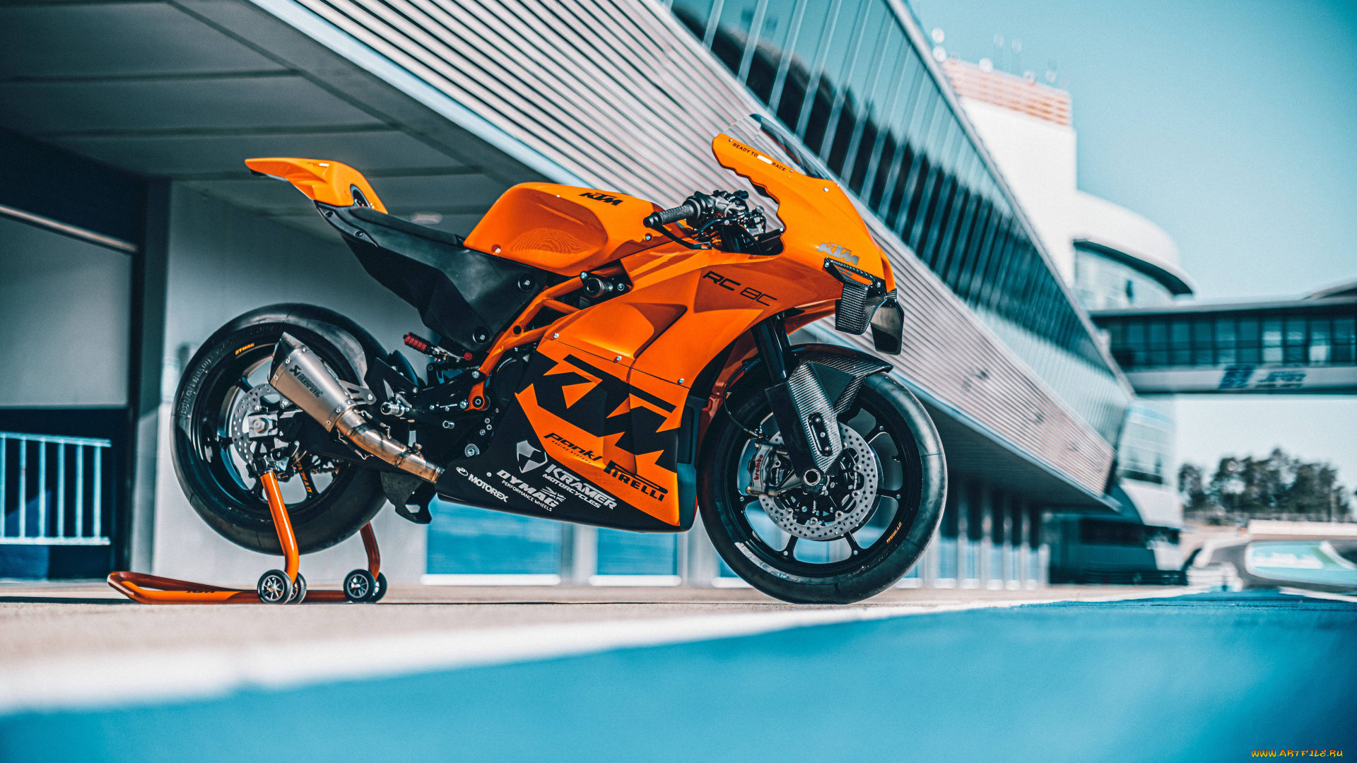 мотоциклы, ktm, rc, 8c, 4k, гоночная, трасса, 2022, года, спортивные, супербайк, профиль, оранжевый