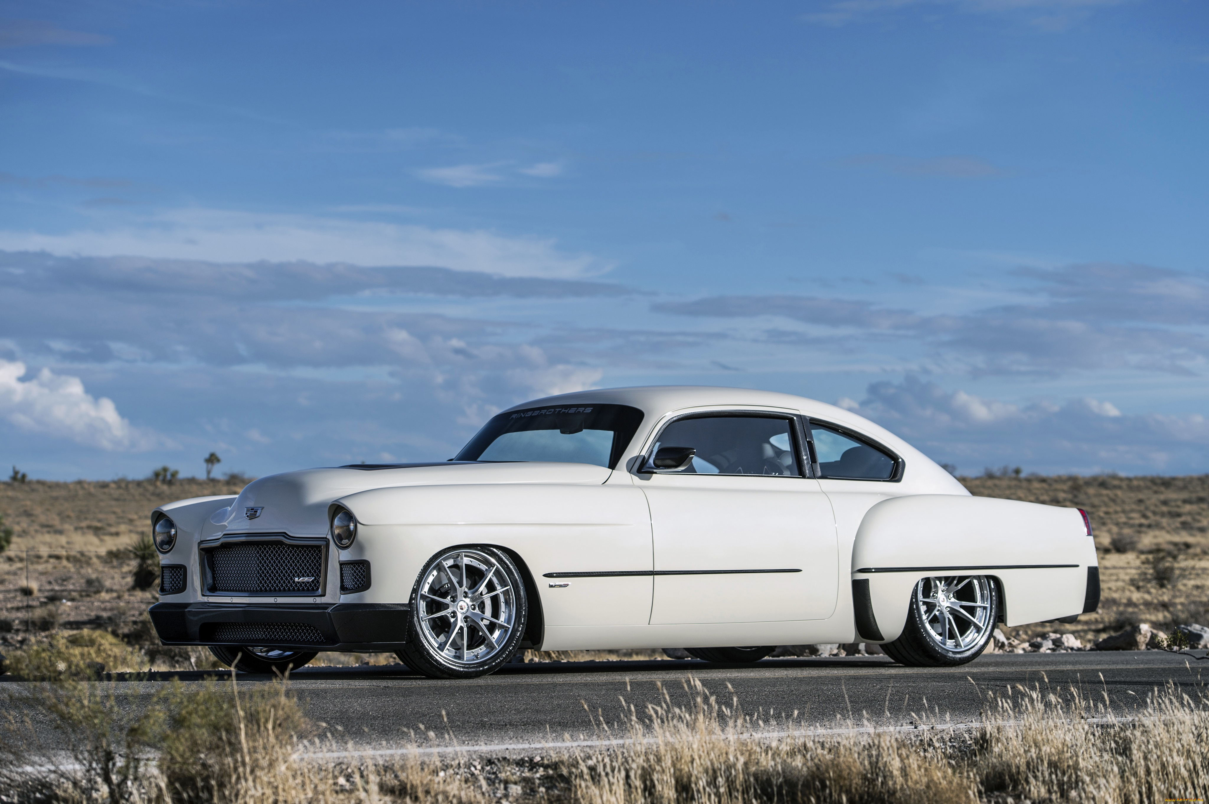 автомобили, cadillac, white, side, 1948, rear, ringbrothers, madam, v