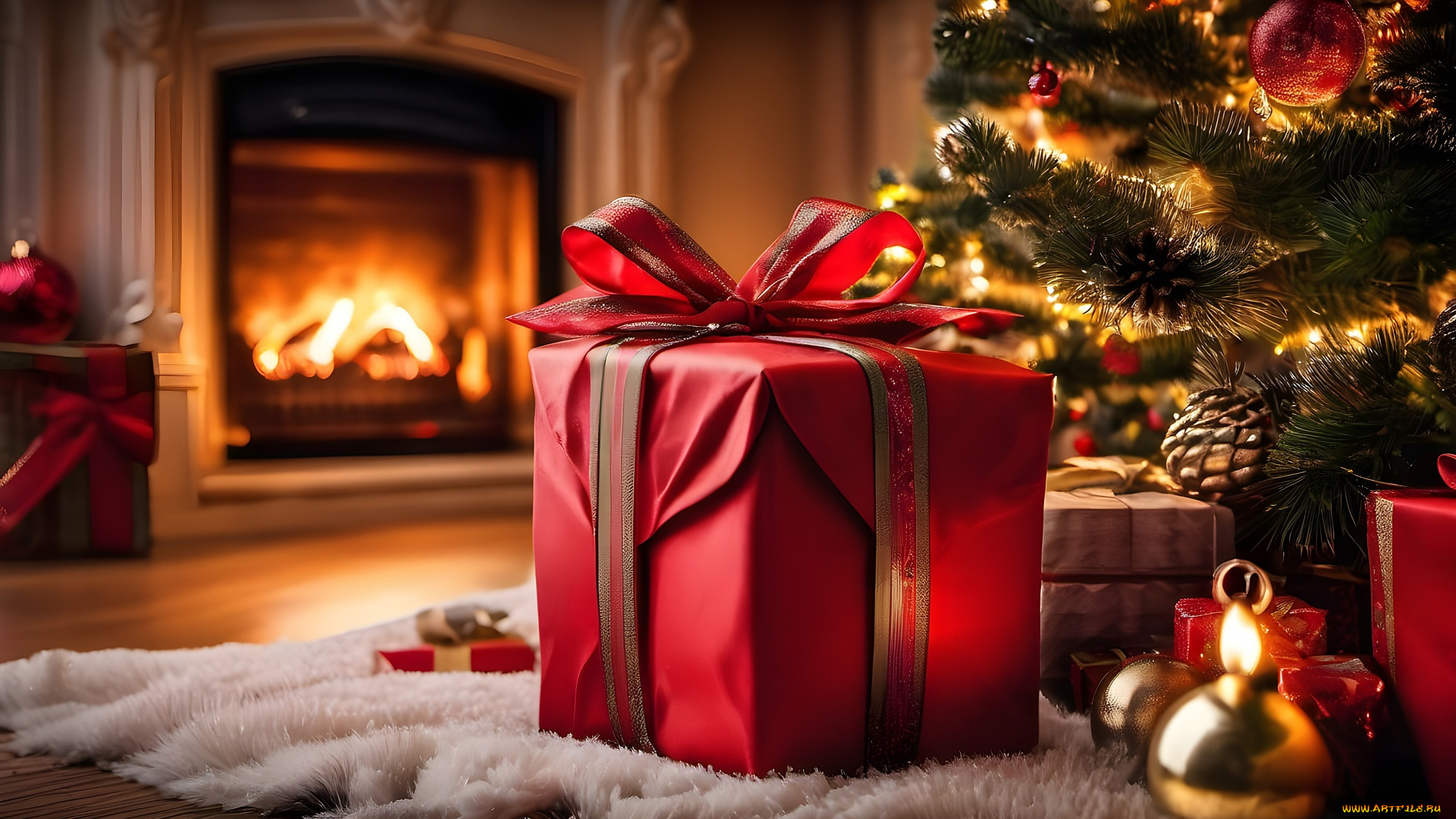 праздничные, подарки, и, коробочки, бант, подарок, лента