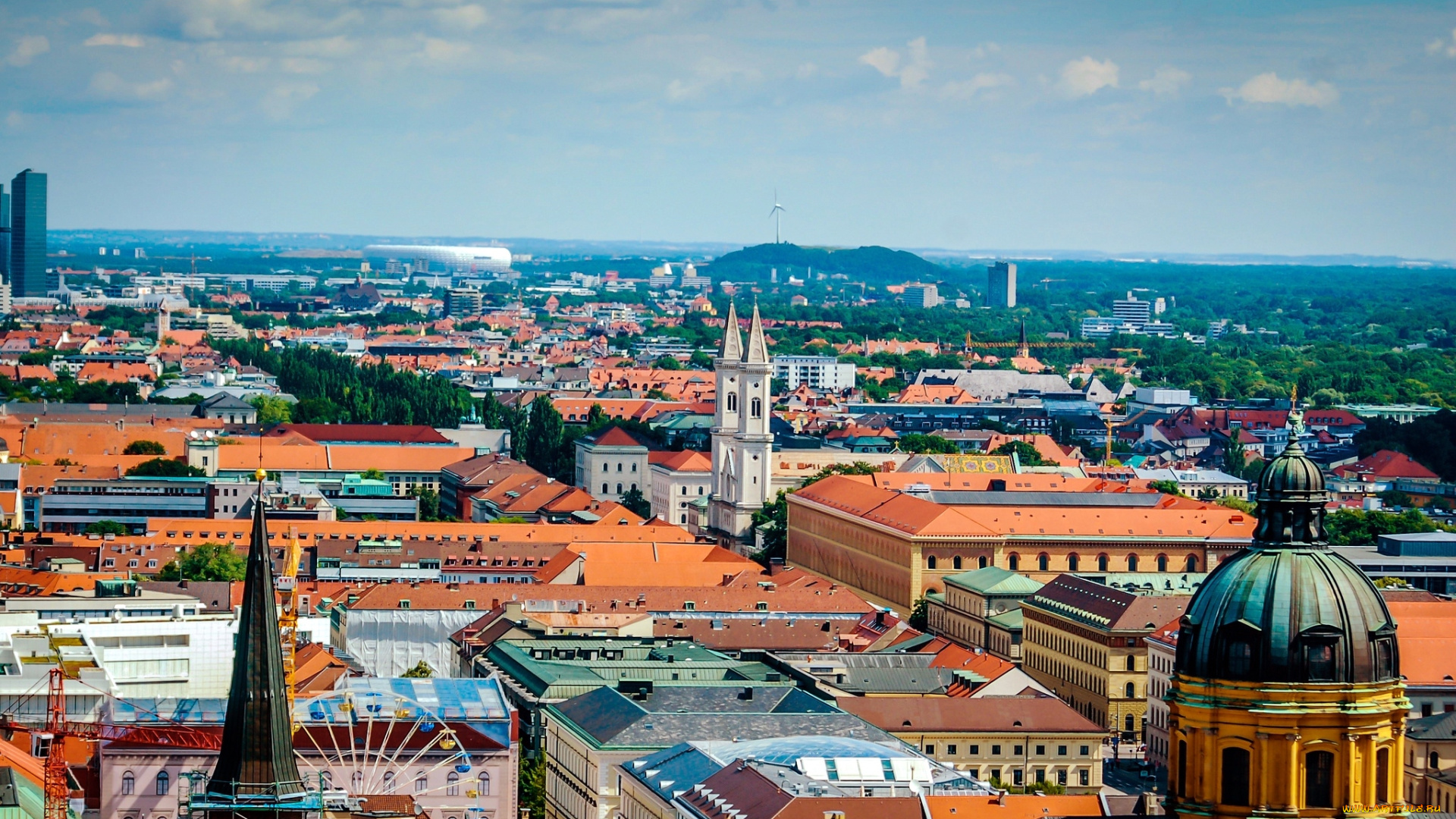 мюнхен, , германия, города, -, панорамы, крыши