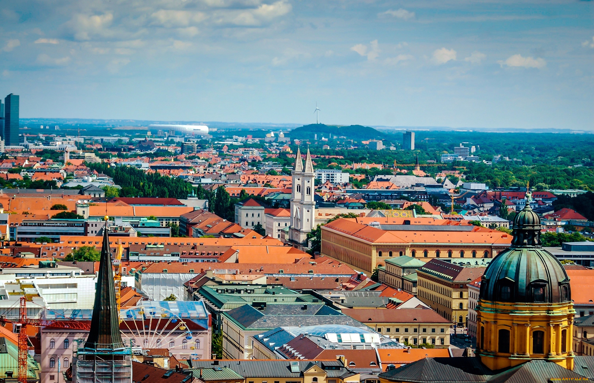 мюнхен, , германия, города, -, панорамы, крыши