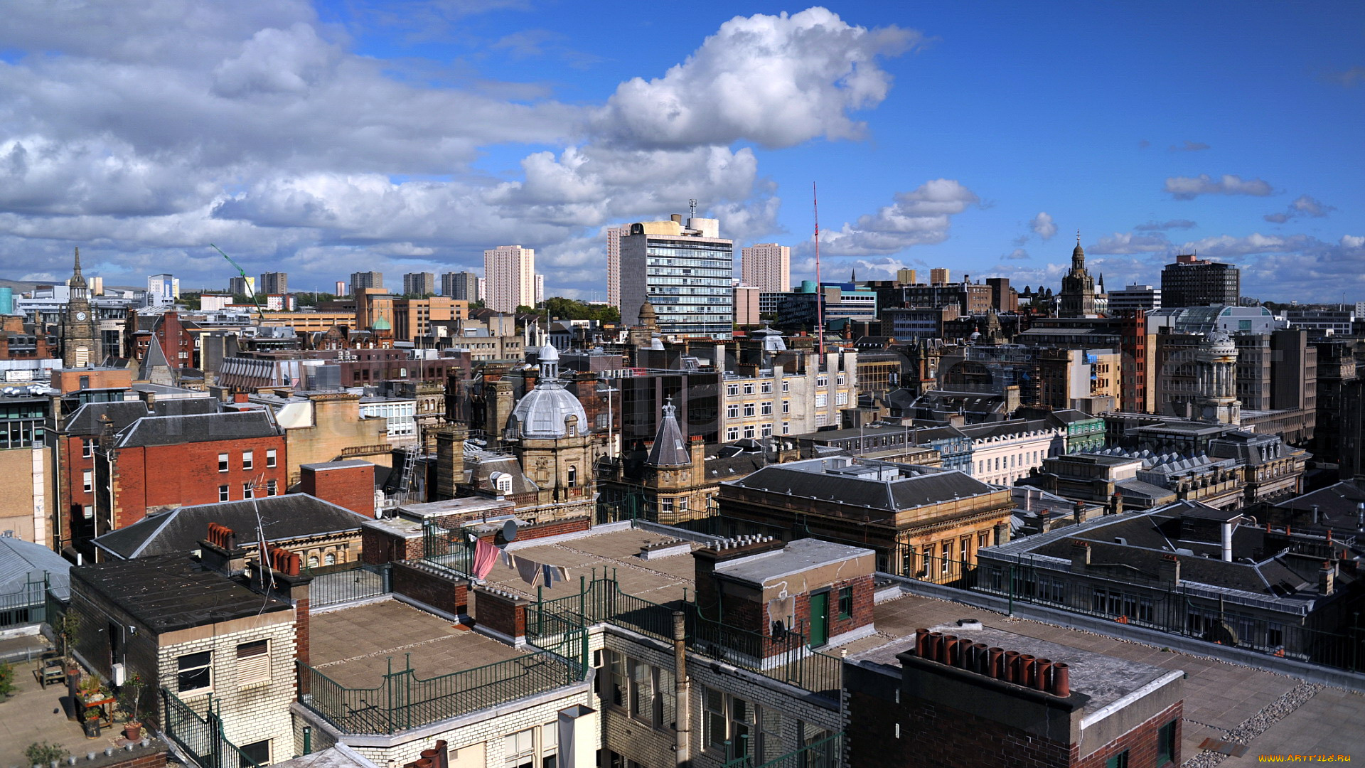 glasgow, england, города, -, панорамы