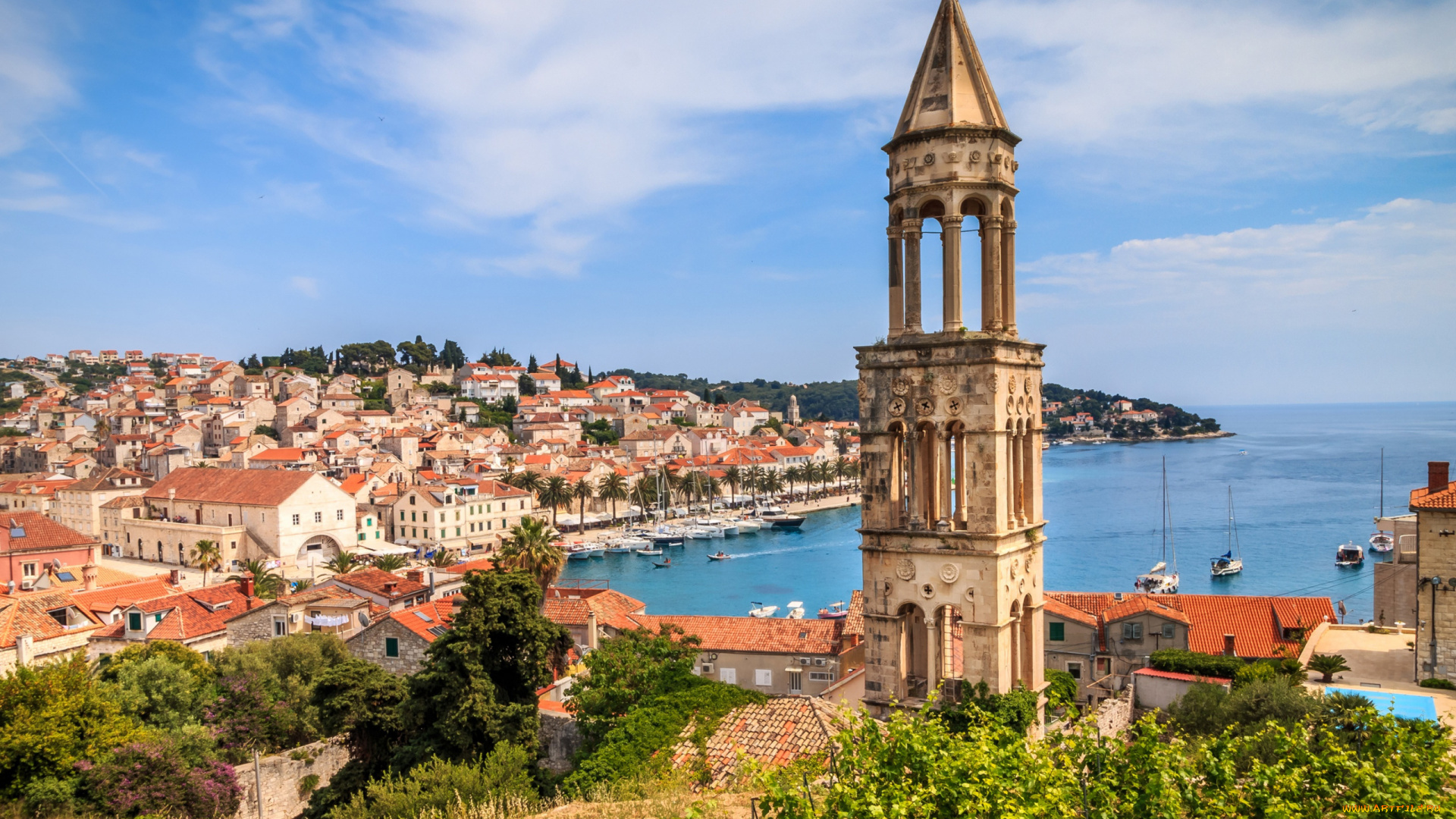 hvar, croatia, города, -, панорамы