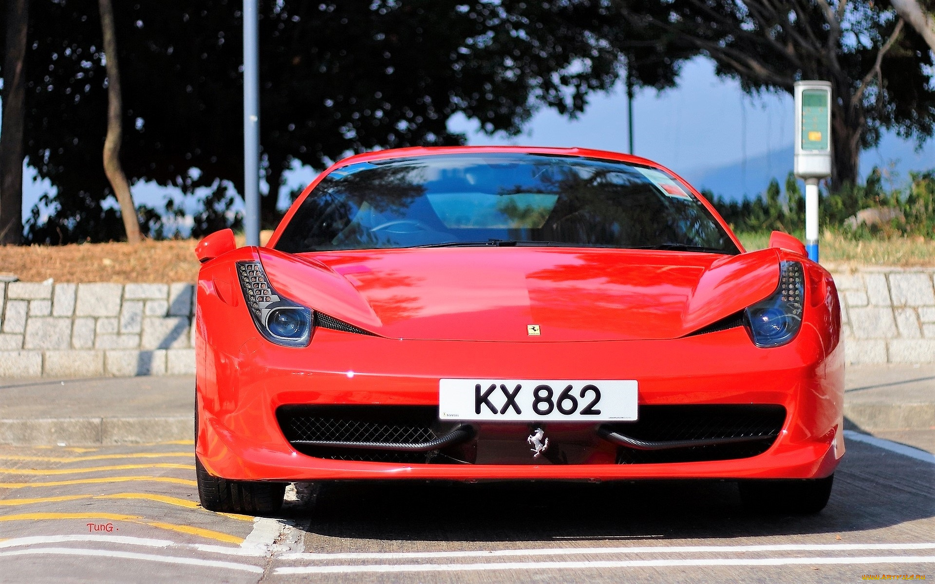 ferrari, 458, italia, автомобили, ferrari, красный, парковка