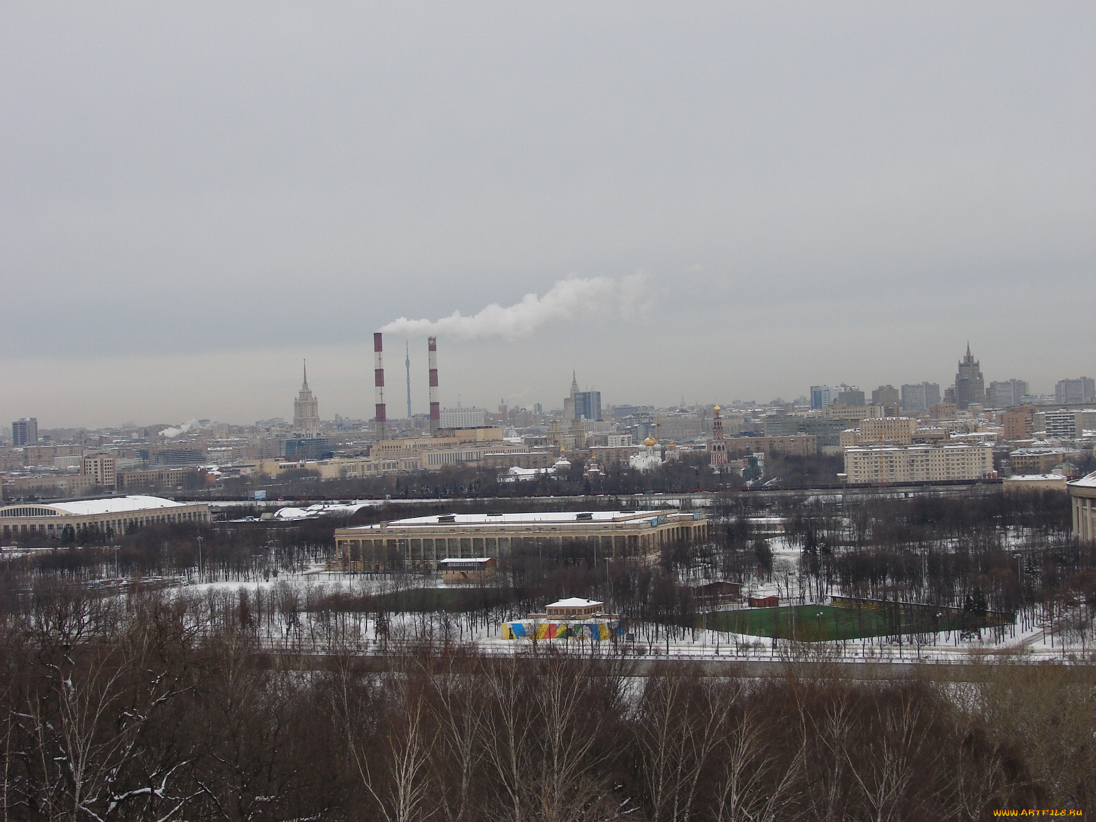 воробьевы, горы, панорама, москвы, города, москва, россия