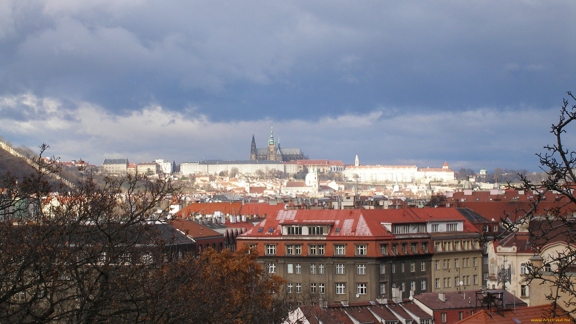 города, прага, Чехия, крыши