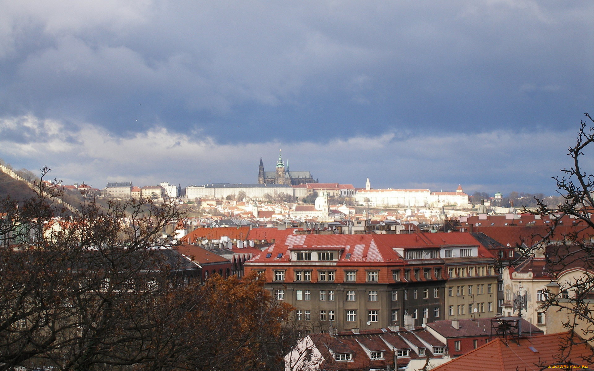 города, прага, Чехия, крыши