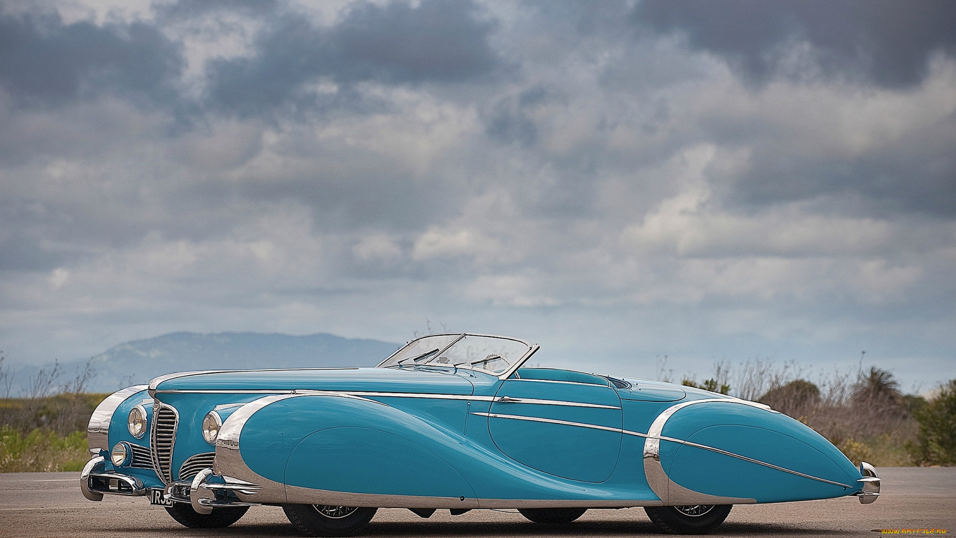 1949, delahaye, type, 175, roadster, автомобили, классика, голубой