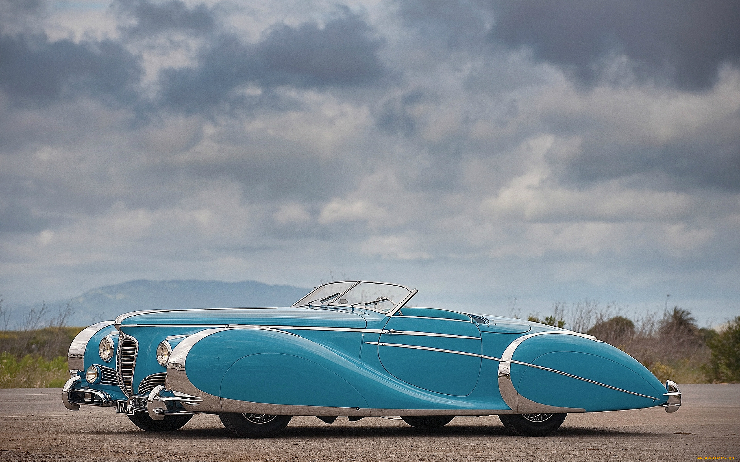 1949, delahaye, type, 175, roadster, автомобили, классика, голубой