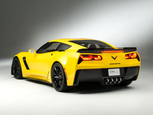обоя автомобили, corvette, stingray, z06, c7, 2014г, желтый