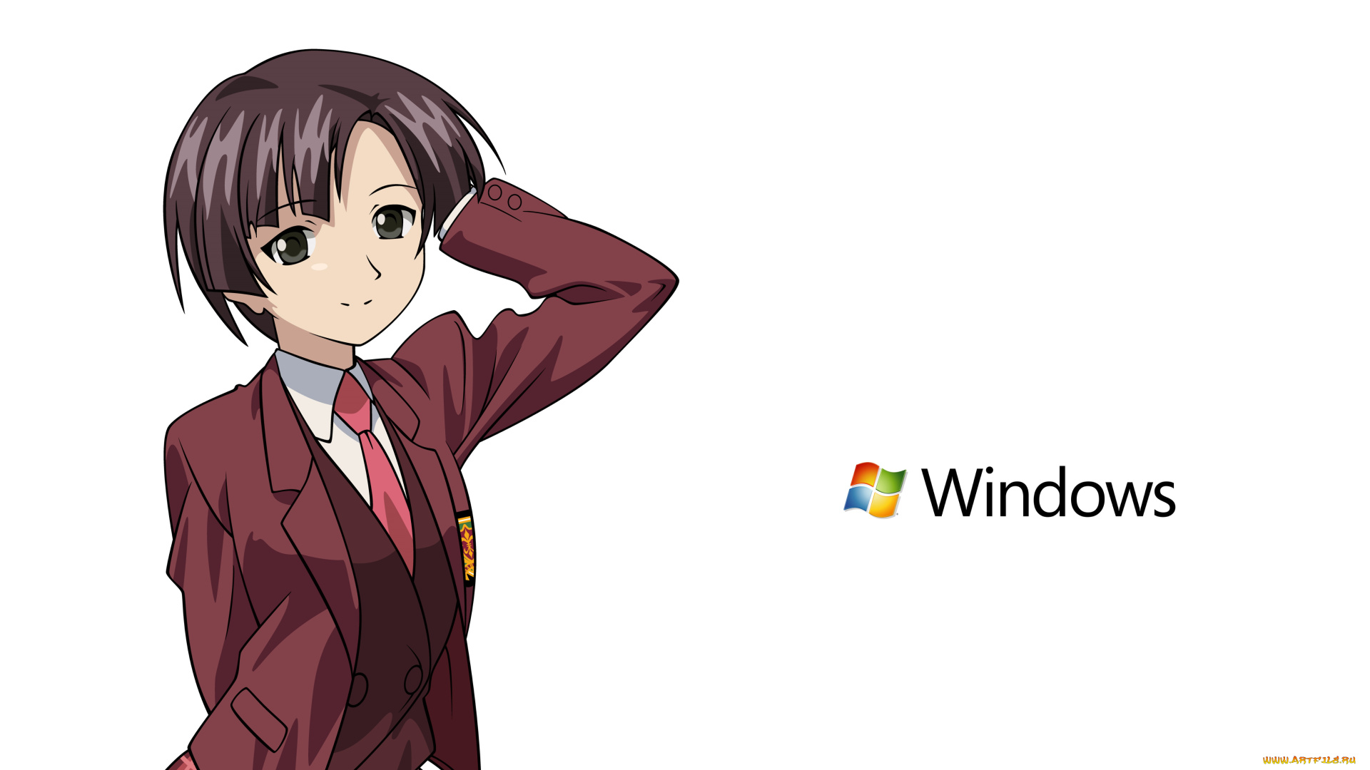компьютеры, windows, 7, , vienna, девушка, взгляд, фон, логотип