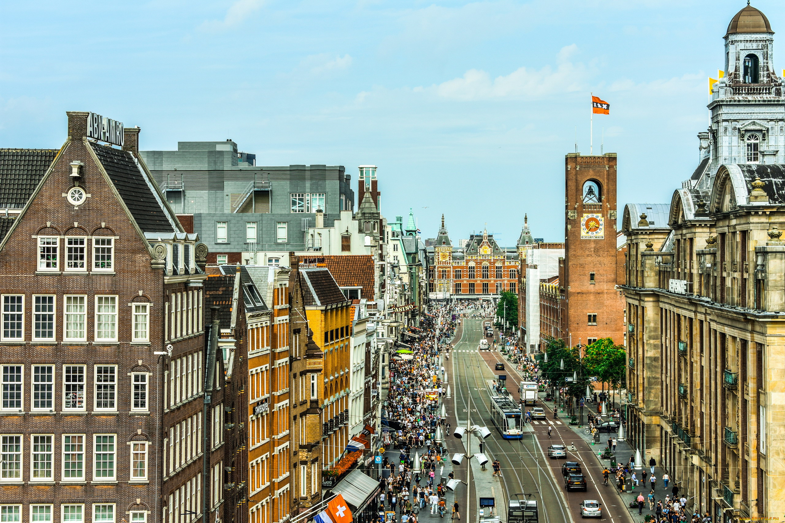 города, амстердам, , нидерланды, панорама