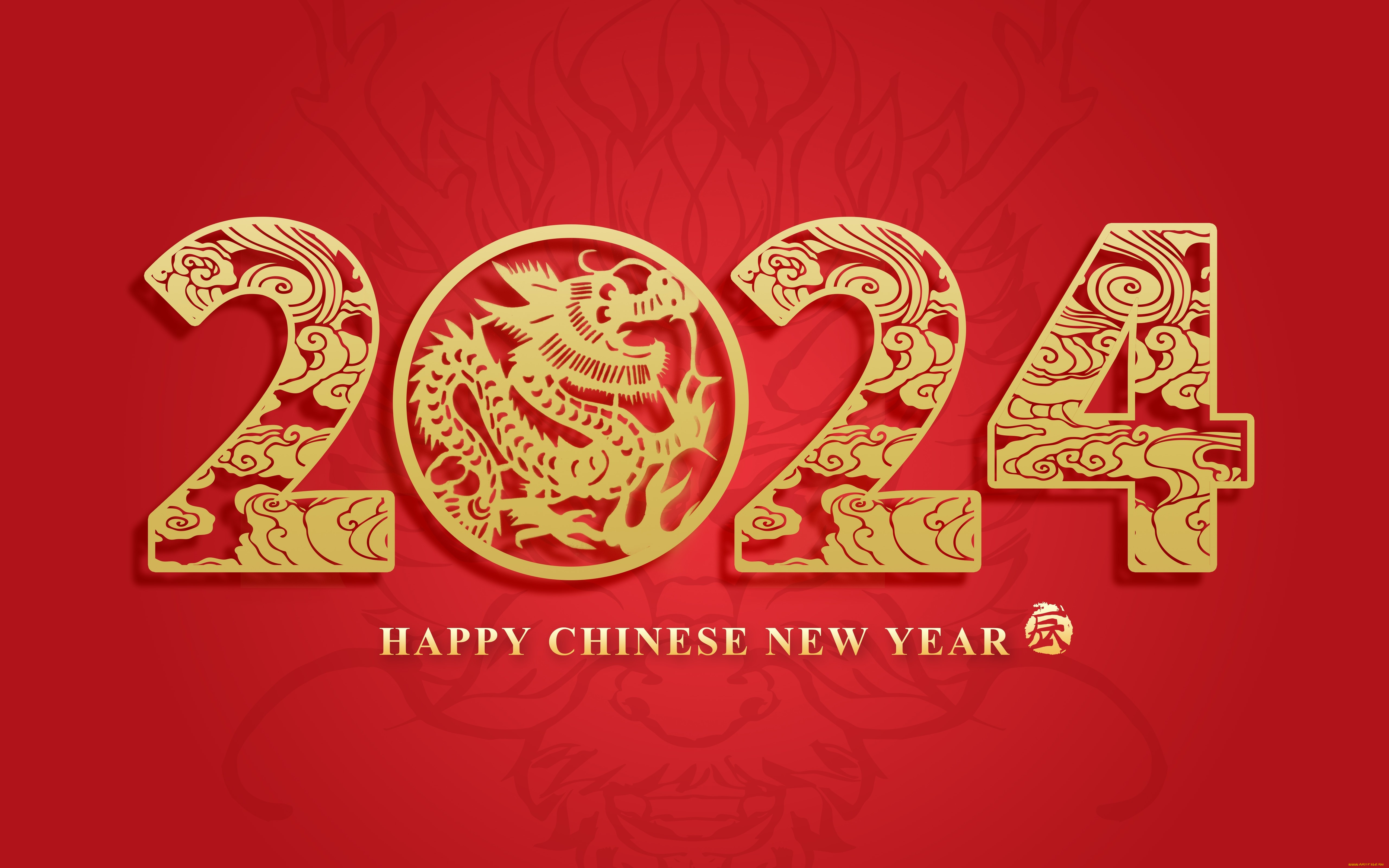 праздничные, -, разное, , новый, год, текст, дракон, цифры, китай, red, праздник, holiday, год, дракона, красный, фон, chinese, new, year, китайский, новый, dragon, 2024