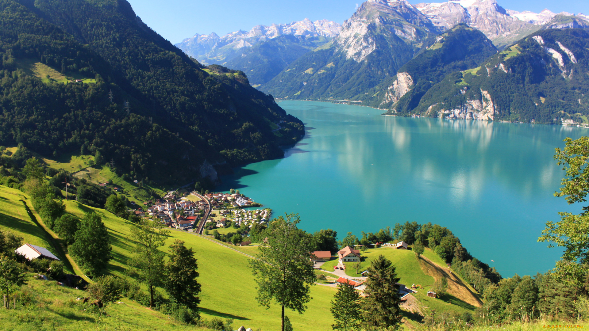швейцария, швиц, моршах, природа, реки, озера, озеро, горы