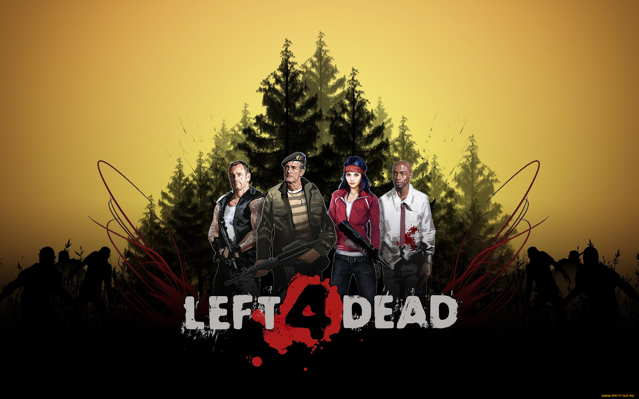 left, dead, видео, игры, герои, зомби, лес