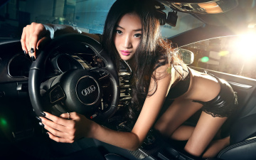 Картинка автомобили -авто+с+девушками азиатка автомобиль фон взгляд девушка