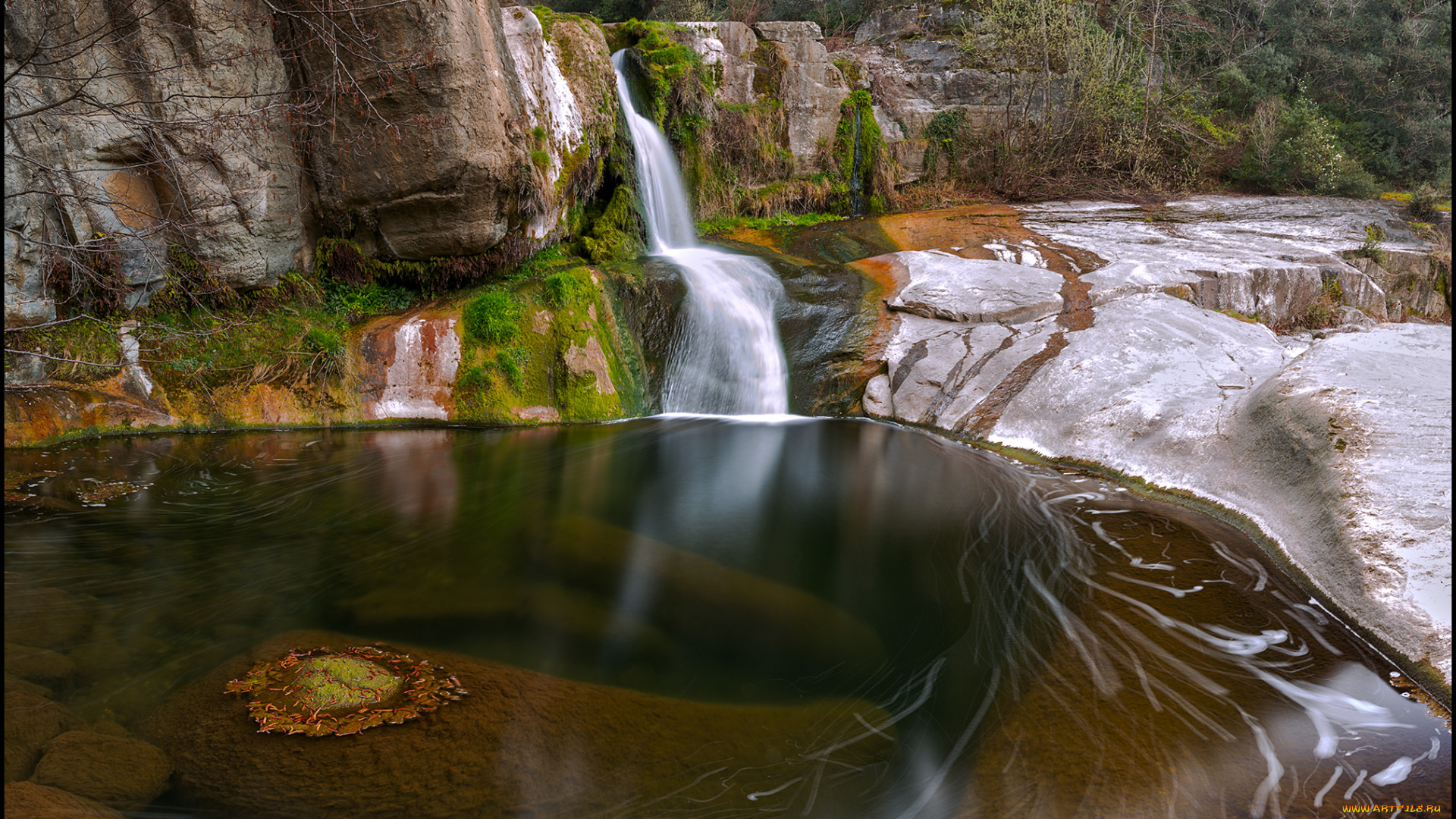 природа, водопады, скалы, река