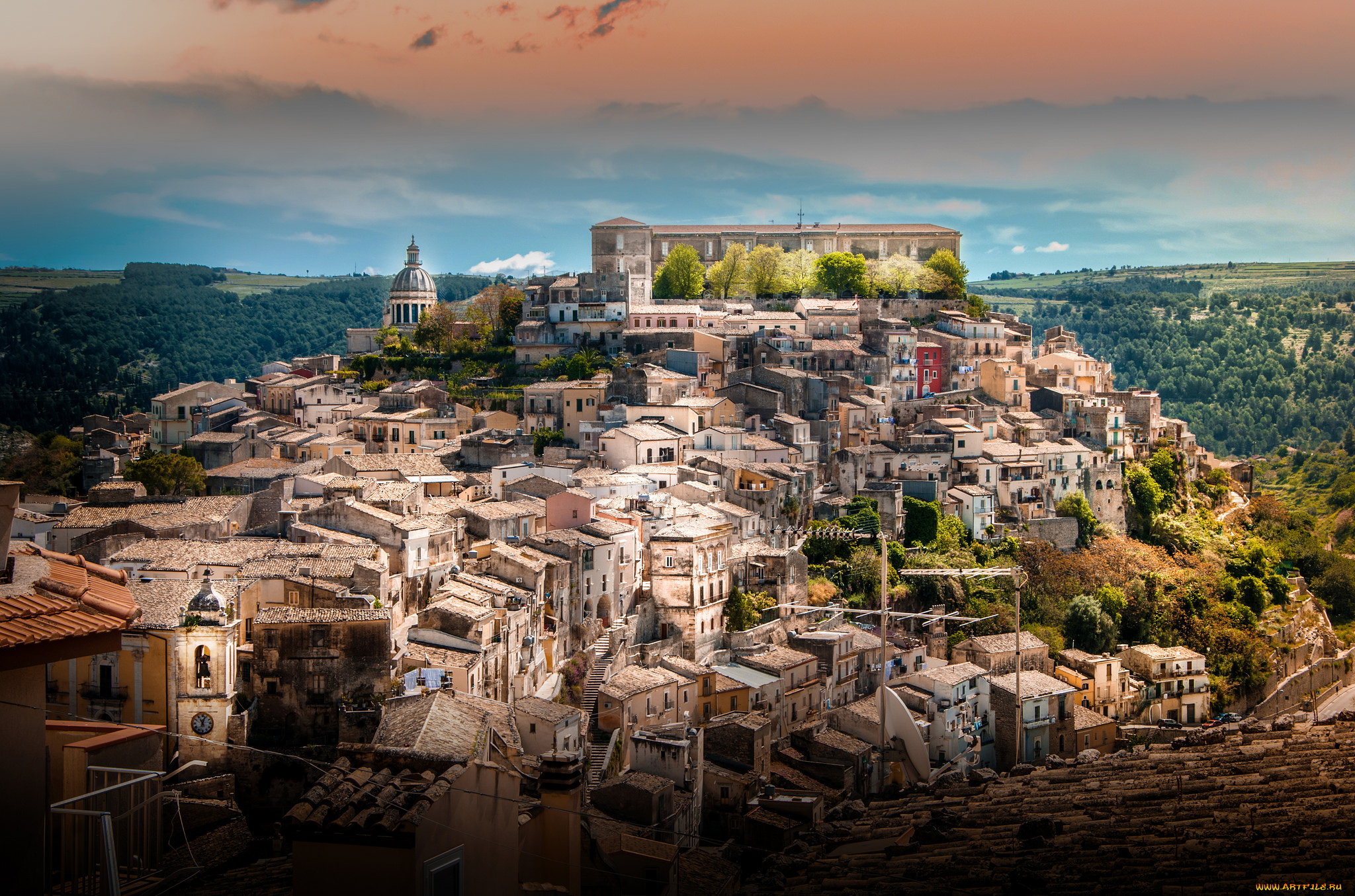 ragusa, ibla, города, -, панорамы, обзор