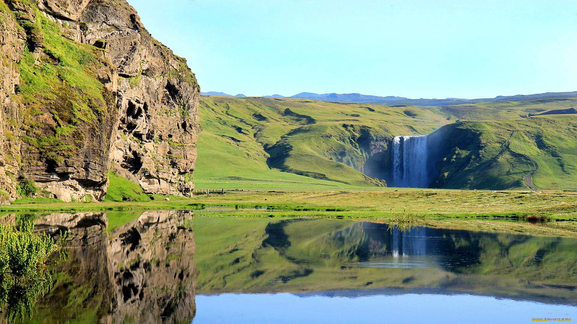 природа, водопады, поток, вода, горы