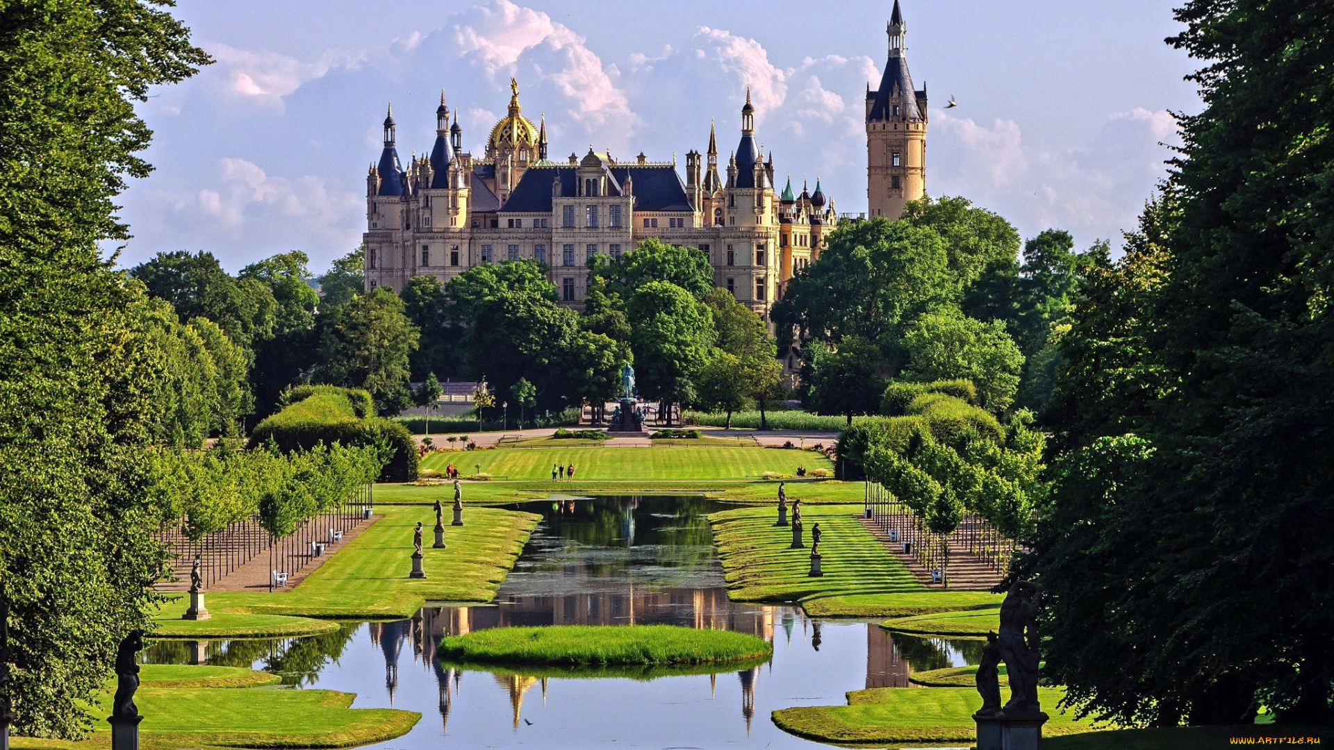 города, замок, шверин, , германия, castle, schwerin