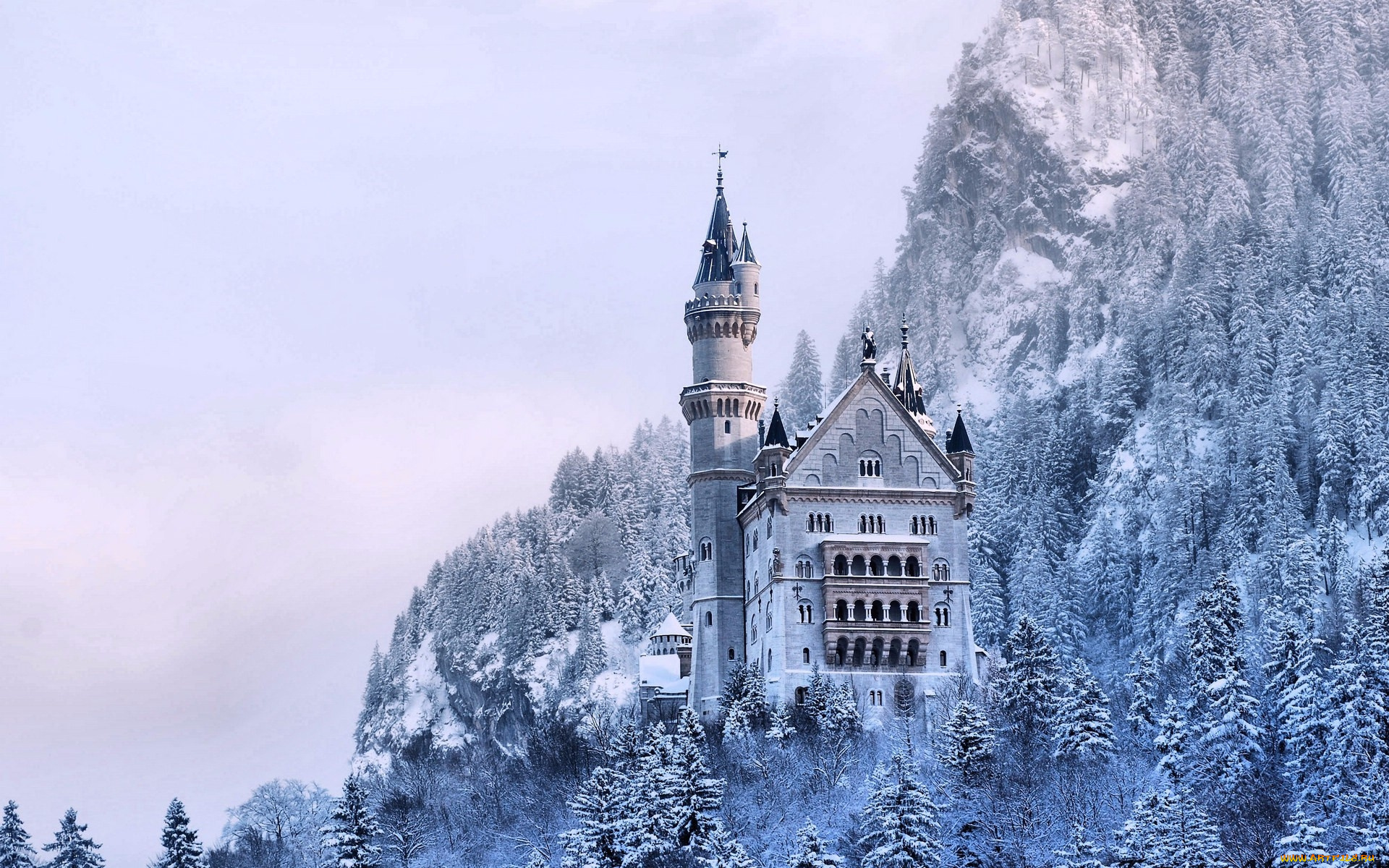 города, замок, нойшванштайн, , германия, castle, neuschwanstein