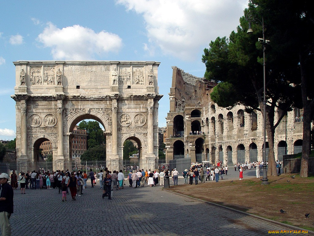 арка, константина, рим, италия, города, ватикан