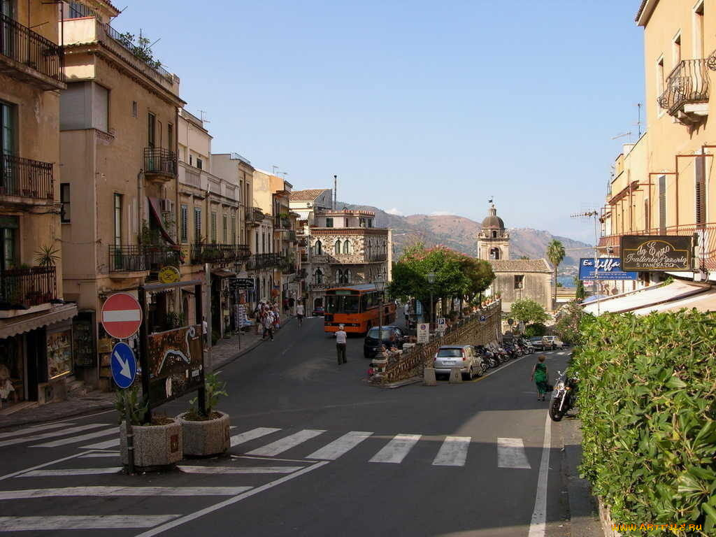 италия, сицилия, таормина, города, улицы, площади, набережные