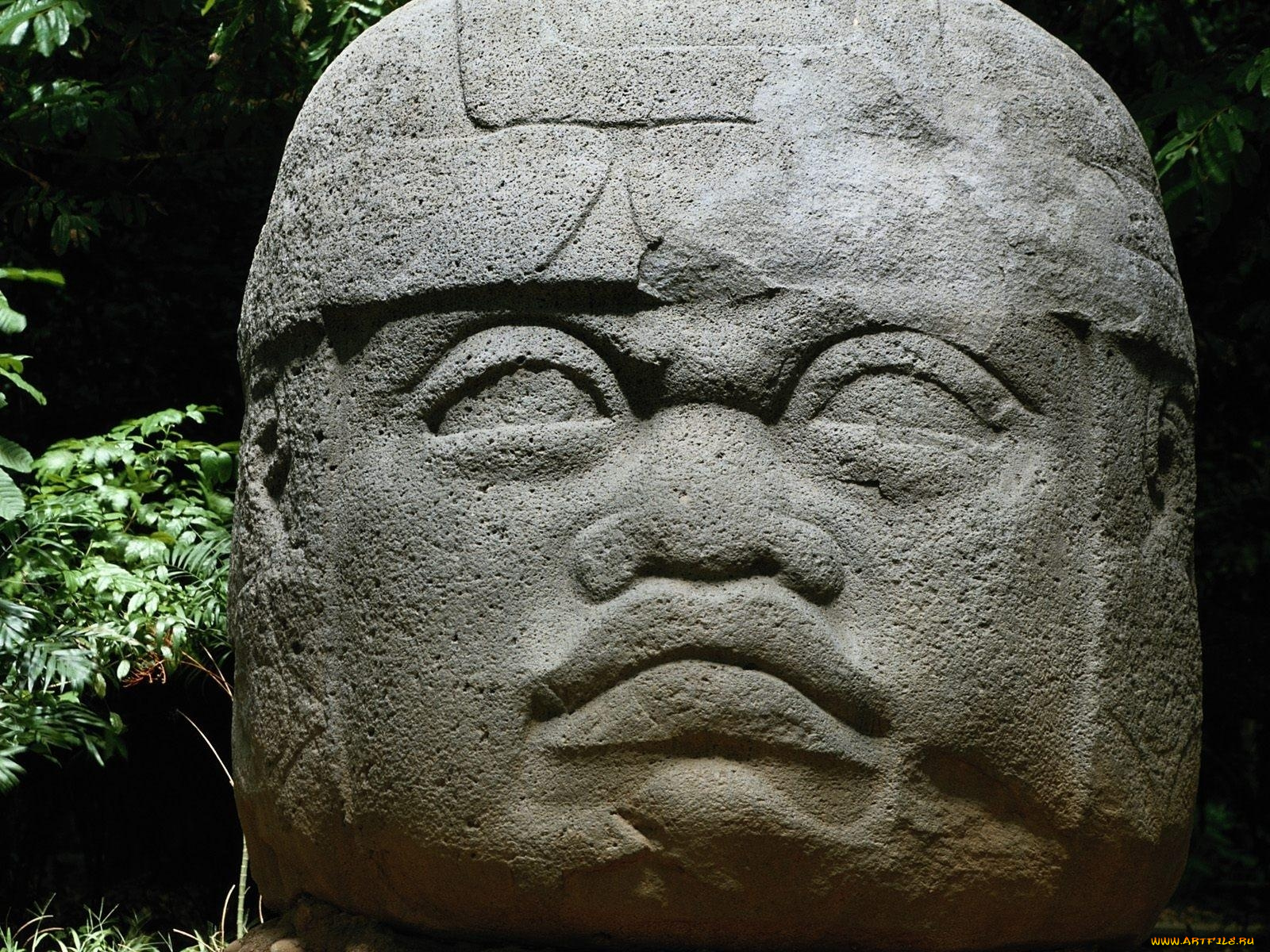 olmec, stone, head, tabasco, mexico, разное, рельефы, статуи, музейные, экспонаты